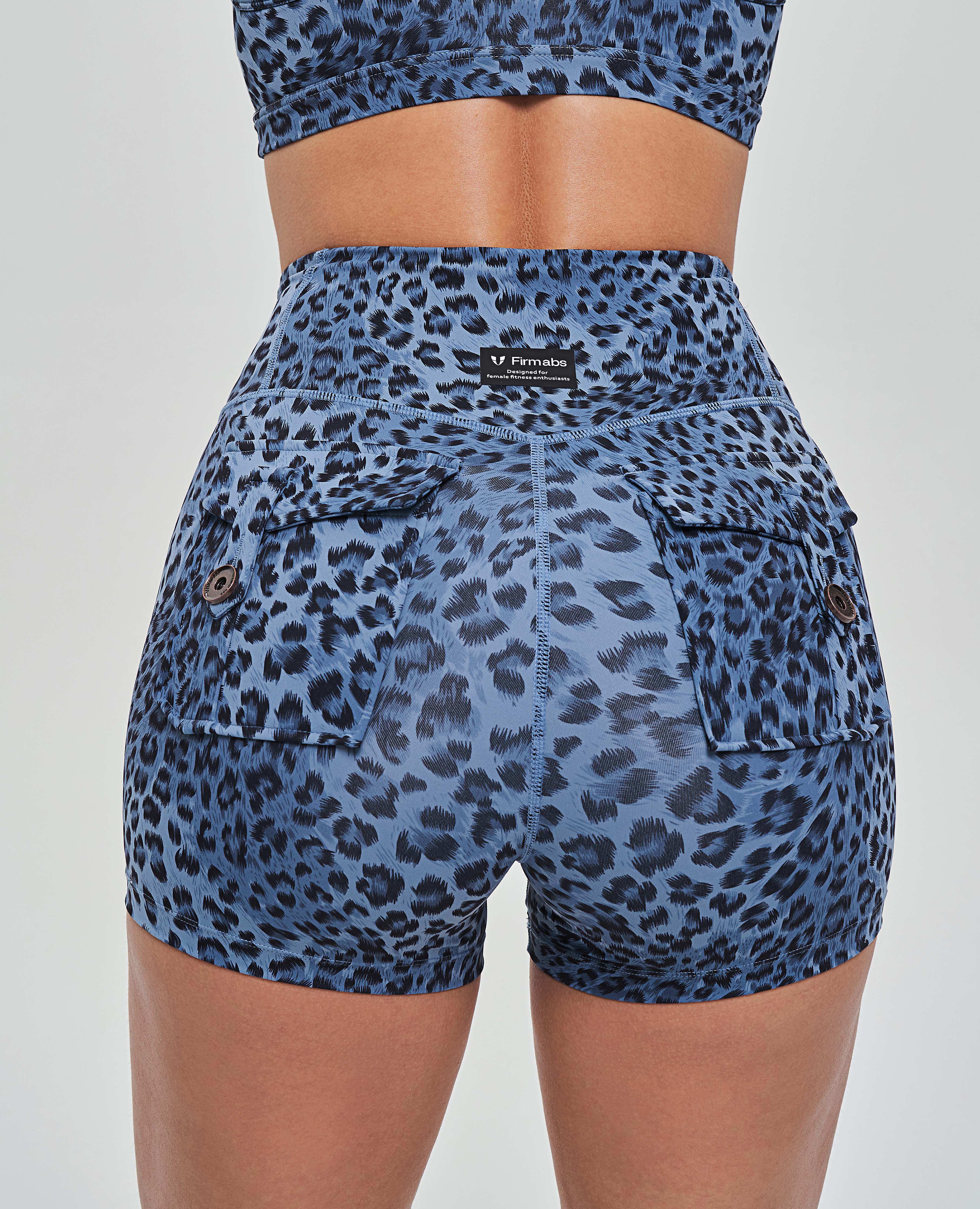 FIRM ABS Cargo Short Shorts - Blue Leopard - view 4
