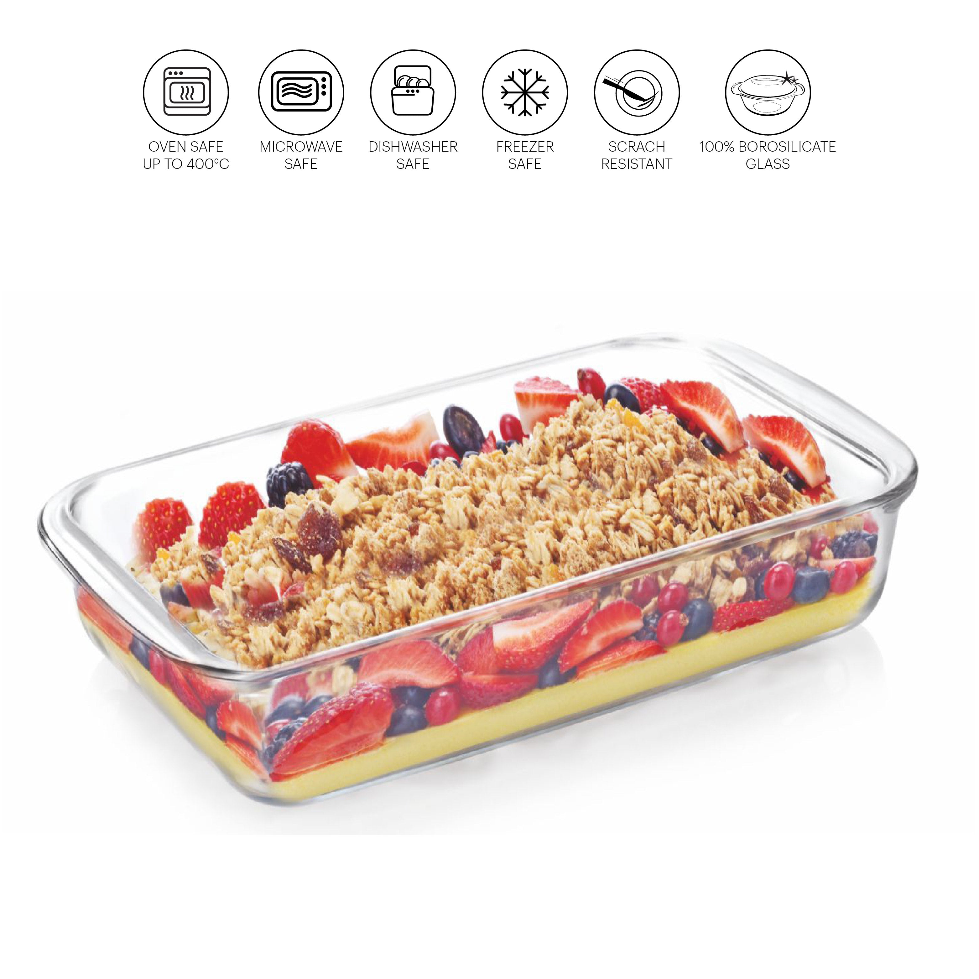 Cello Dahlia Rectangle Glass Baking Dish, 1600ml - view 3
