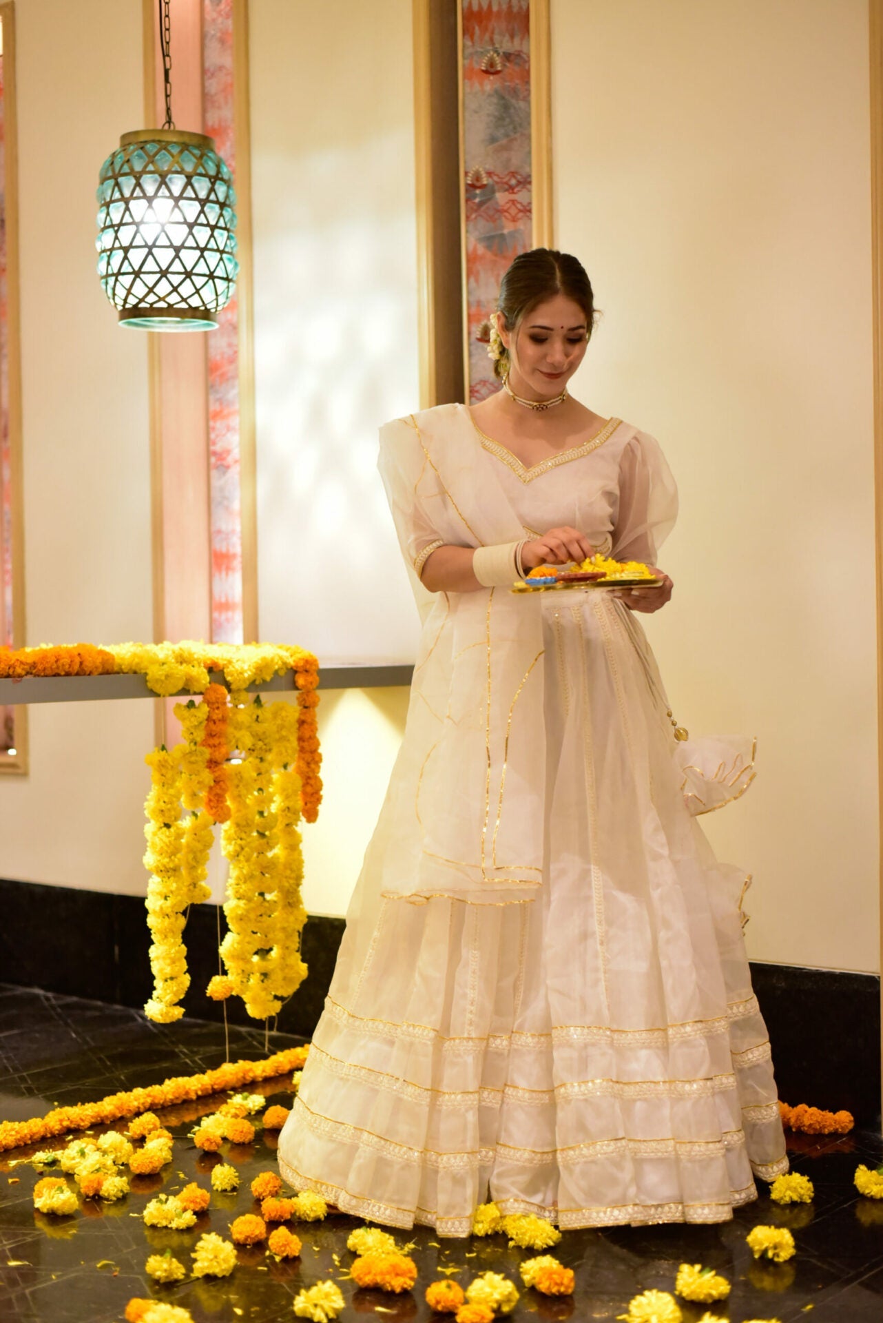 Idaho-o nooraniyat white organza lehenga – Women's