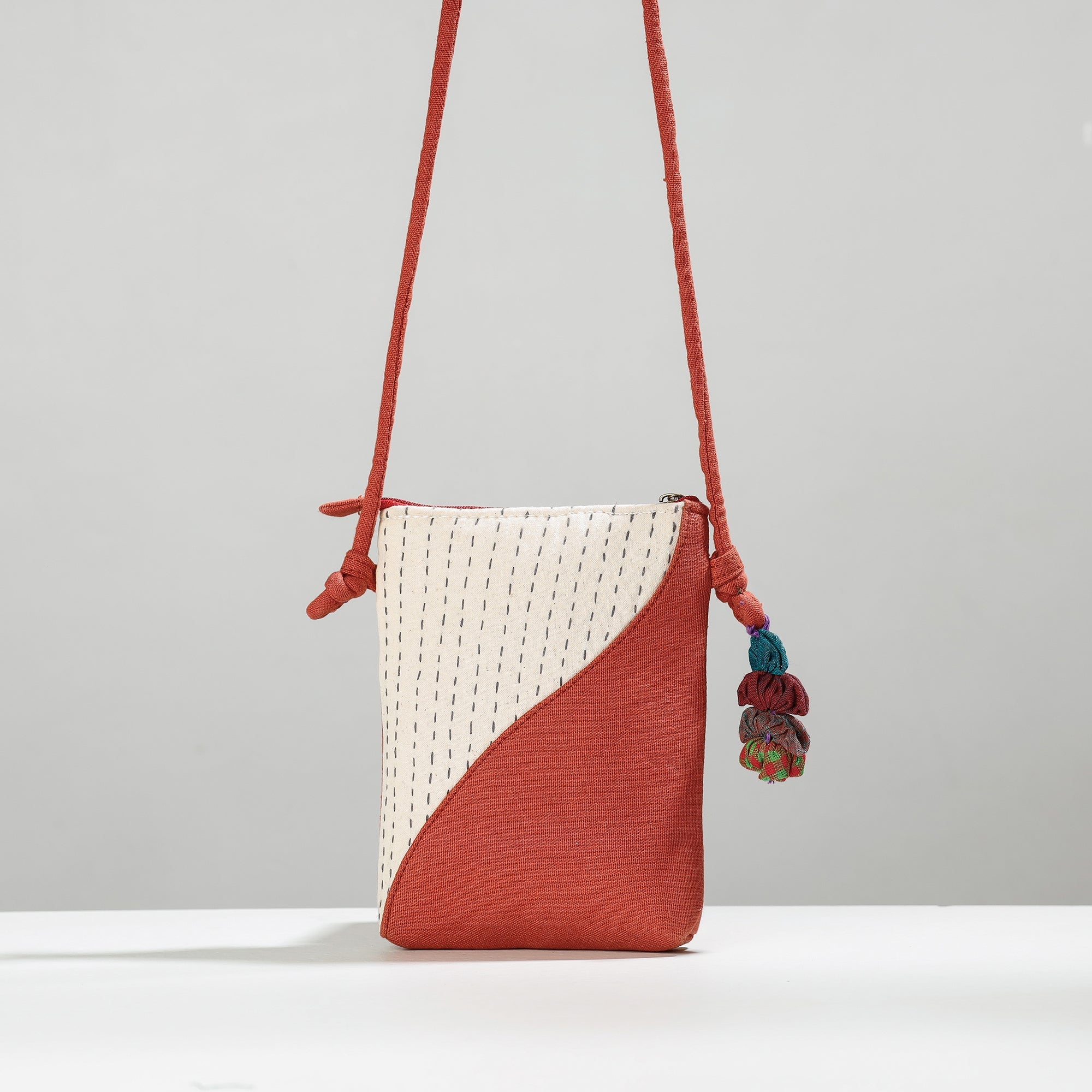 RANGILA DHAGA Brown - Hand Embroidered Sling Bag