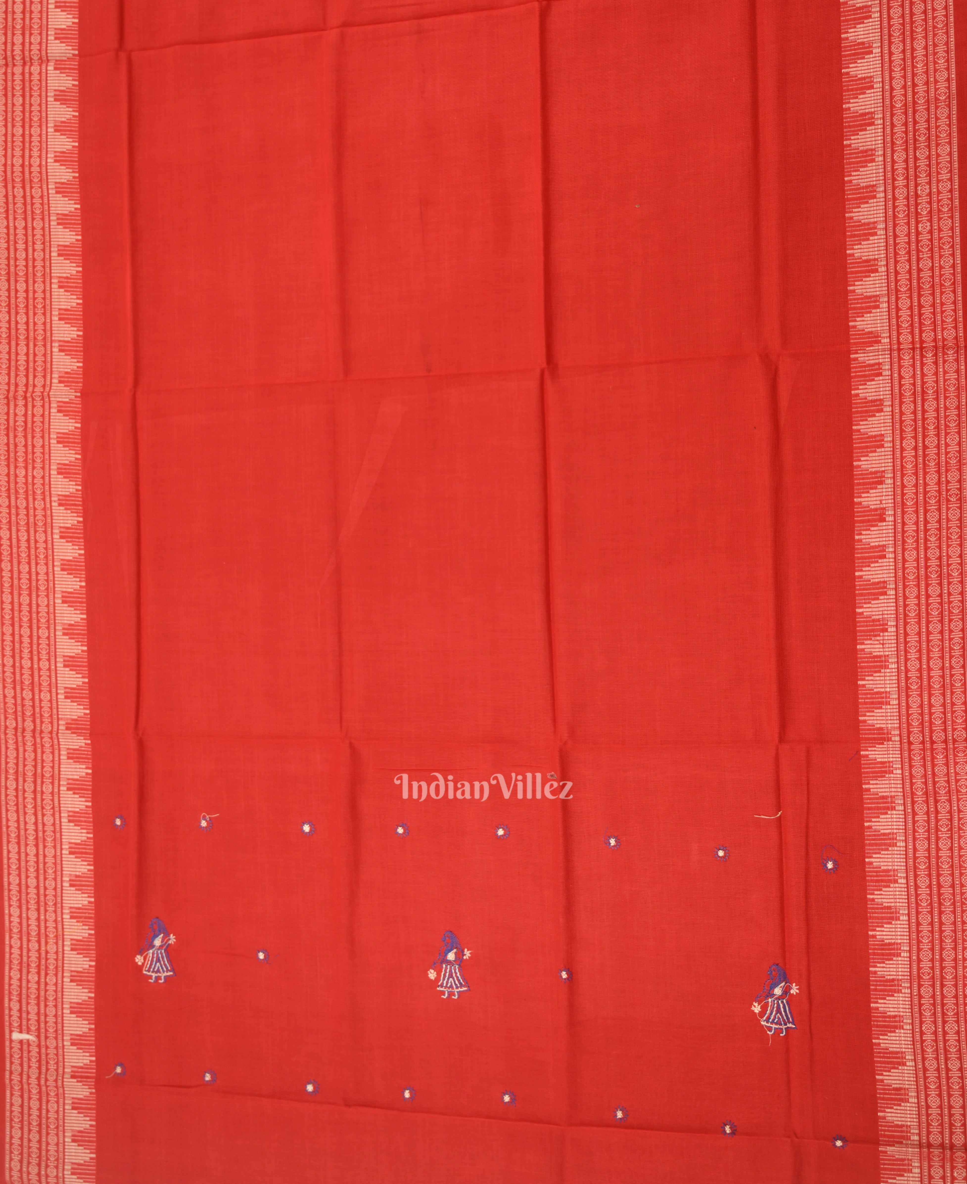 IndianVillèz Blue with Red Doll Odisha Ikat Sambalpuri Dress Material & Dupatta - view 4