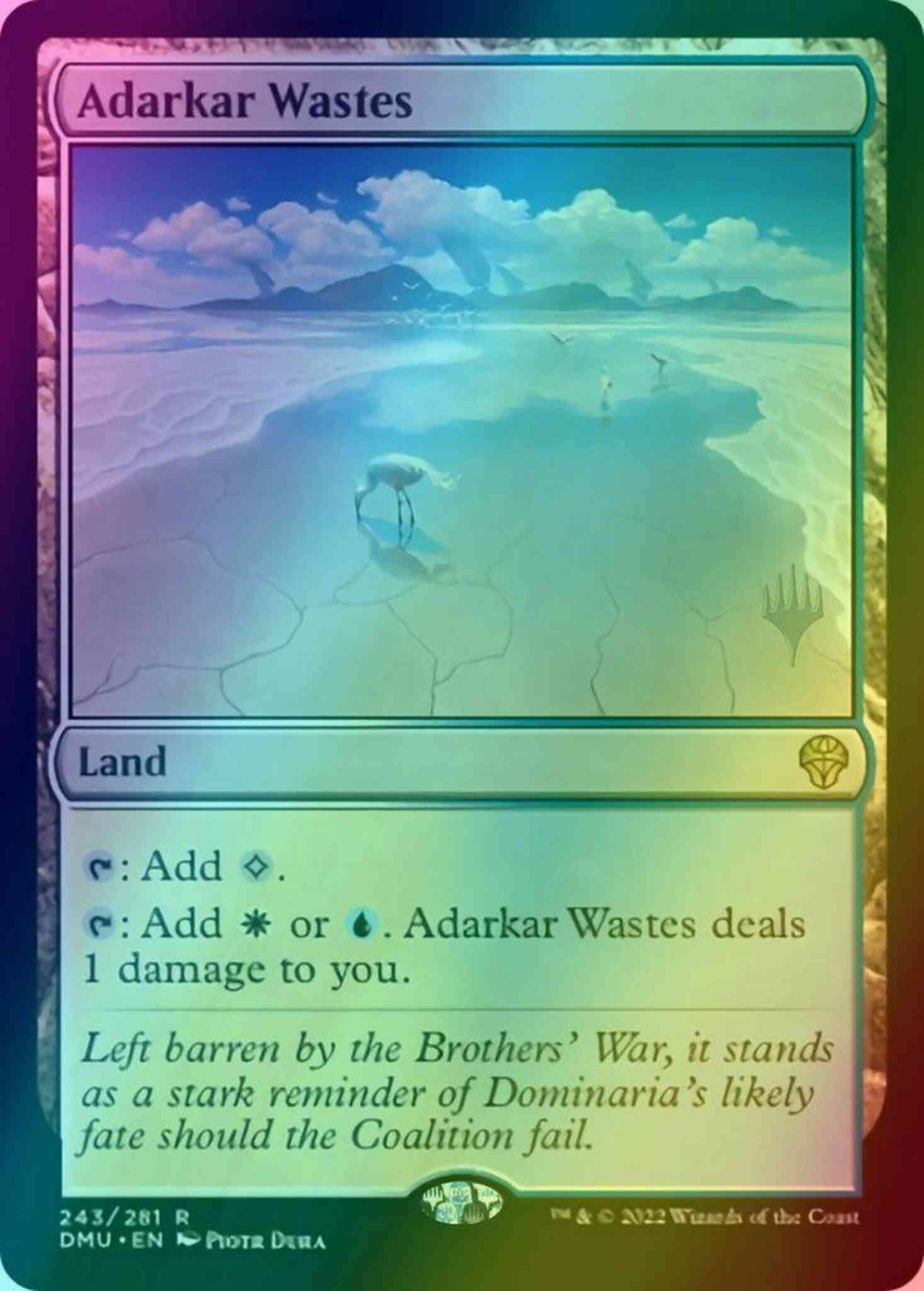 Adarkar wastes 243p – Magic Adarkar Wastes [243p] [Promo Pack] [Dominaria United: Promos] [Foil]