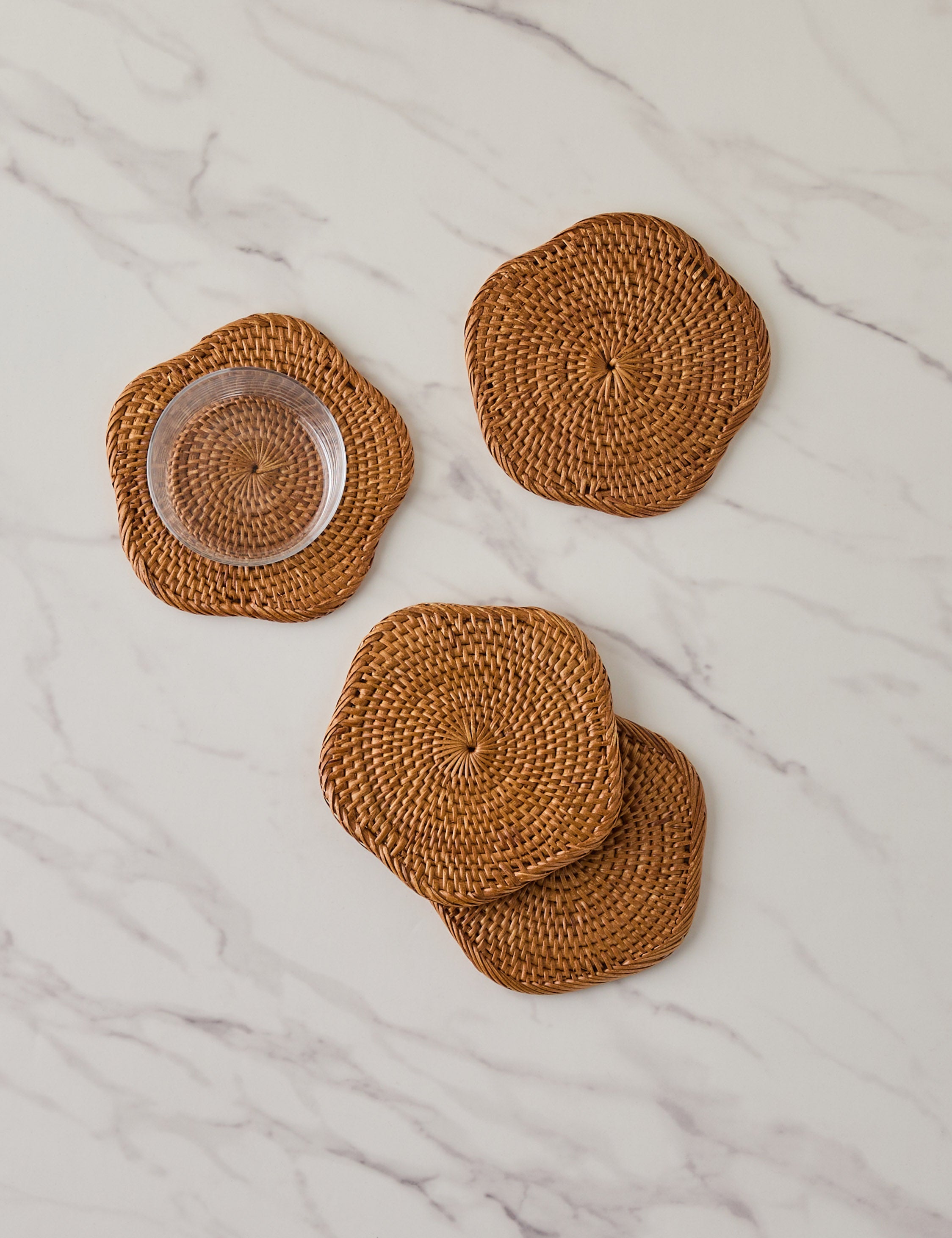 Lulu and Georgia Tyna Rattan Coasters (Set of 4)