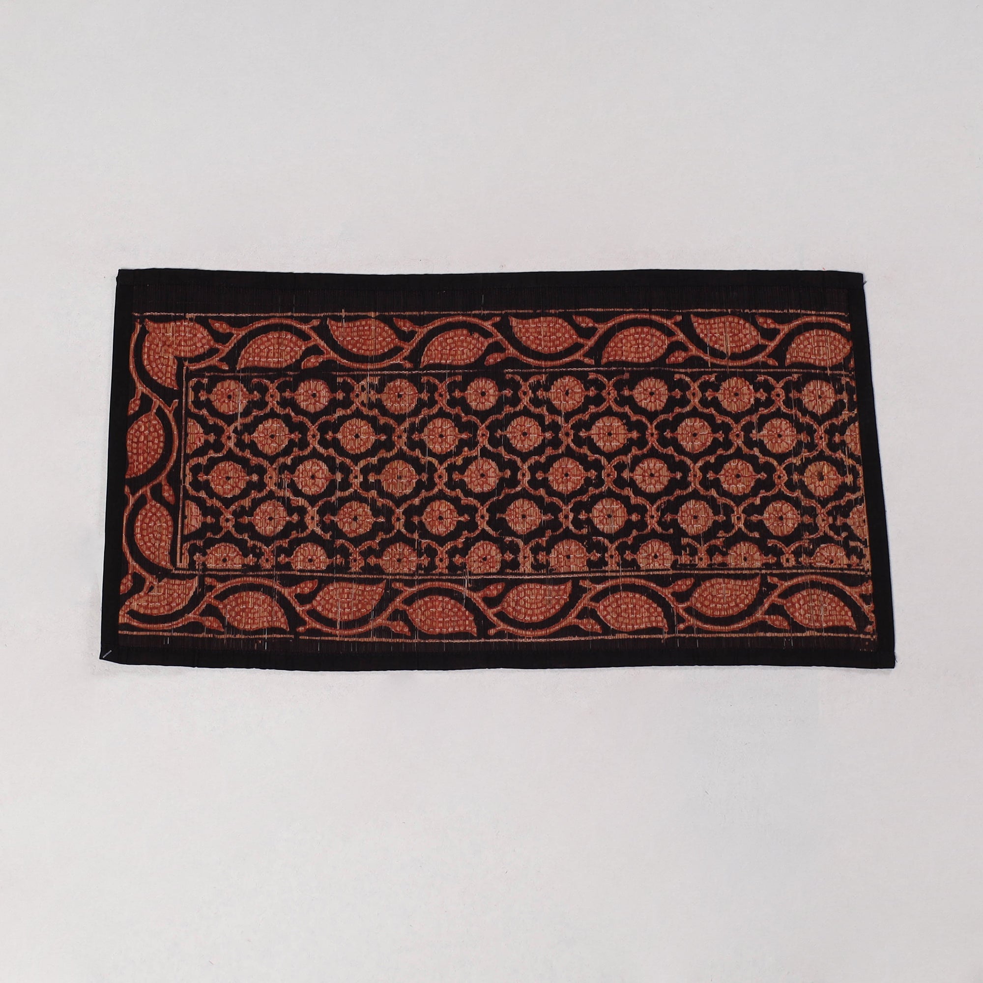BAGH PRINTS BY MOHAMMED BILAL KHATRI Black - Natural Bamboo Bagh Block Printed Dining Table Runner 30 - view 2