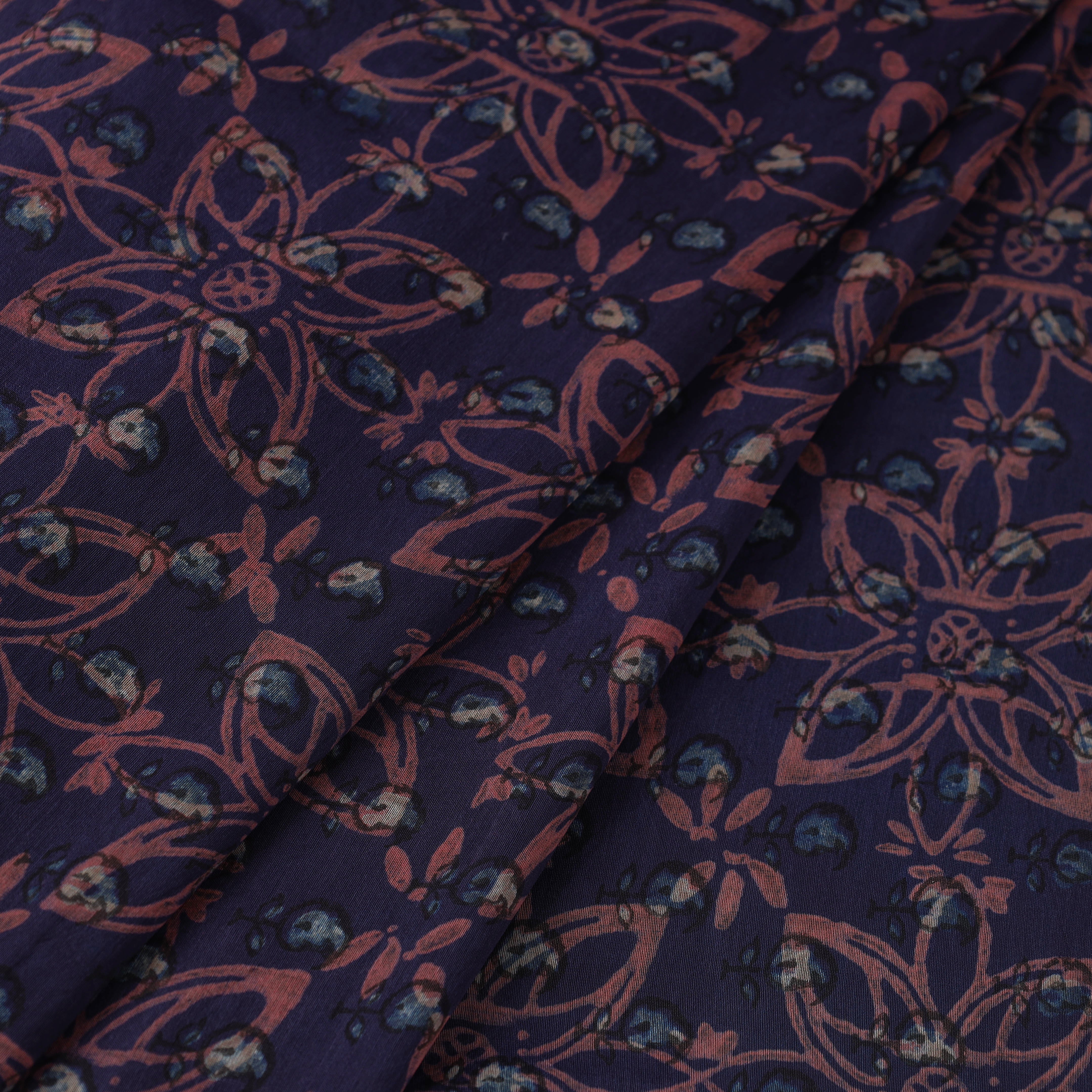 HAVELI CHRONICLES Natural Dyed Chanderi Silk Akola Print Fabric 04 - view 2