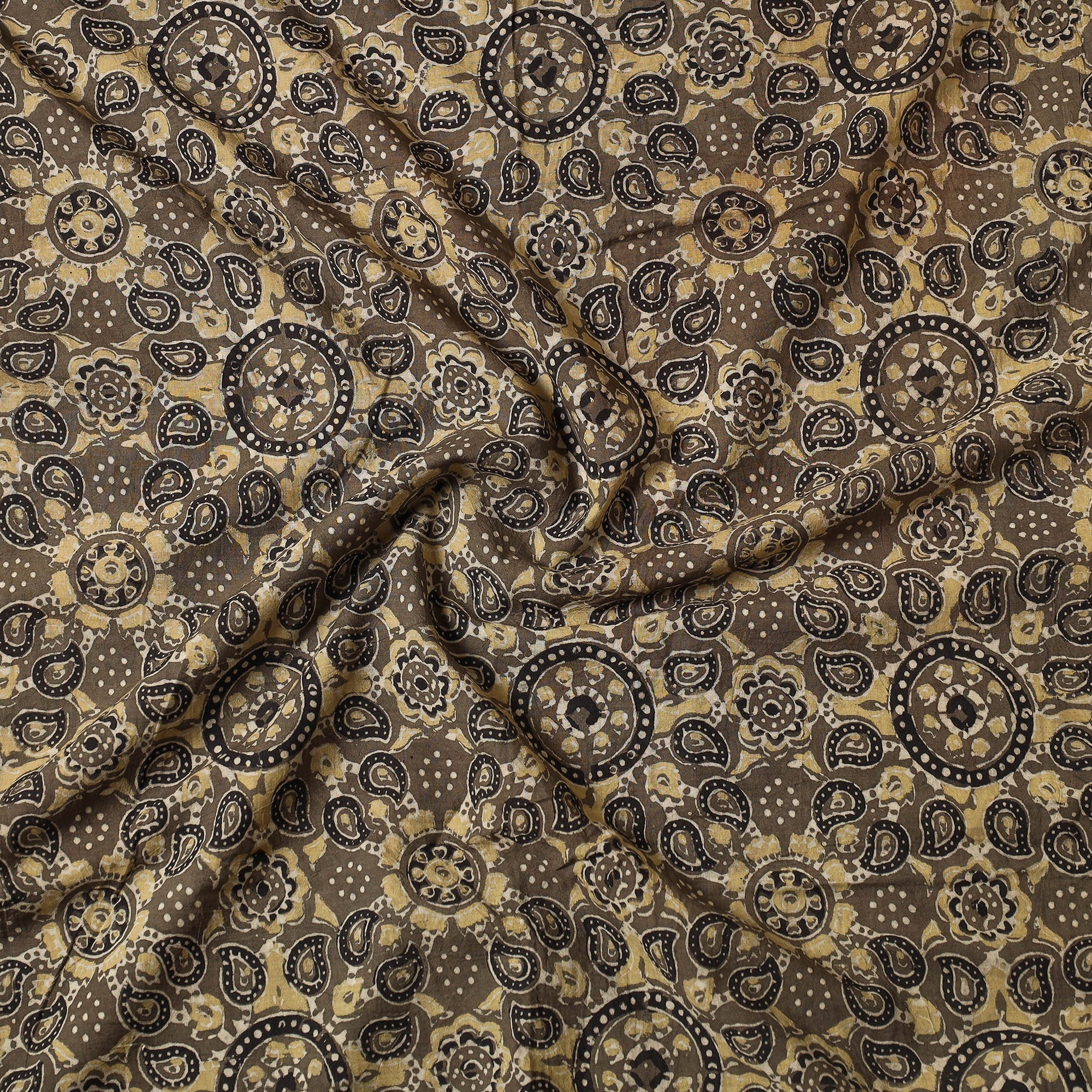 AJRAKH BY JABBAR KHATRI Brown - Ajrakh Block Printed Cotton Precut Fabric (1.4 Meter) - view 2