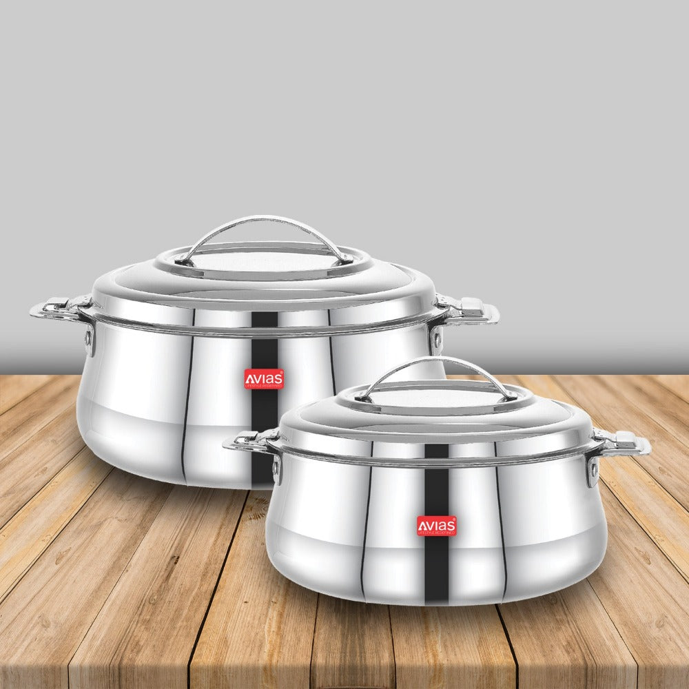 AVIAS Riara Stainless Steel Casserole Set | Silver | Set of 2 Pcs - view 2
