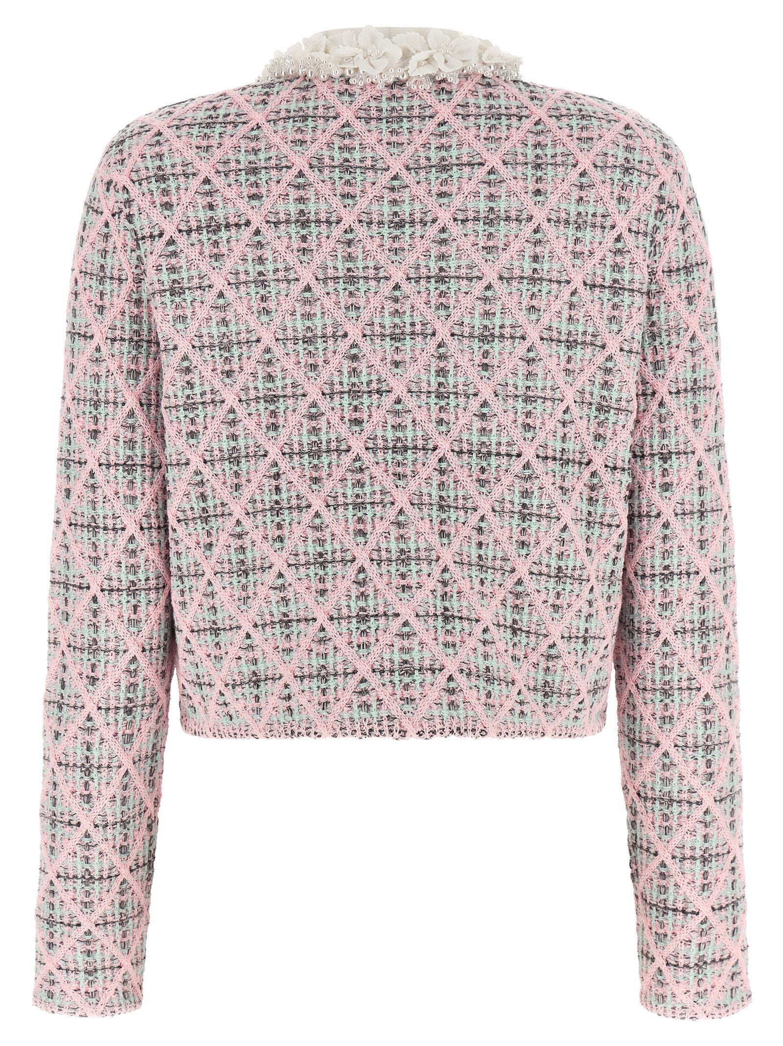 Self-Portrait Floral Collar Cardigan - view 2
