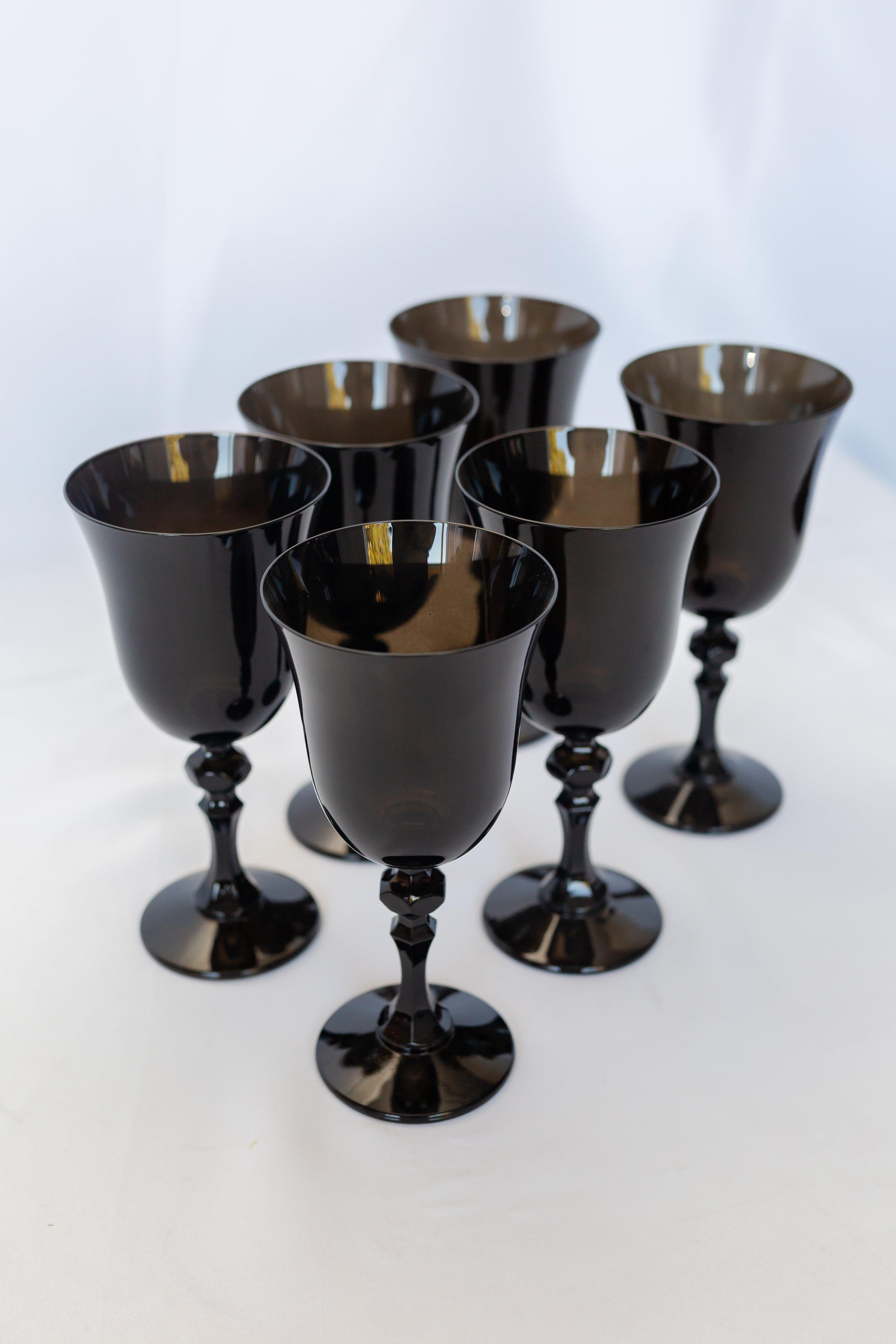 Estelle Colored Glass Estelle Colored Regal Goblet - Set of 6 {Black} - view 4
