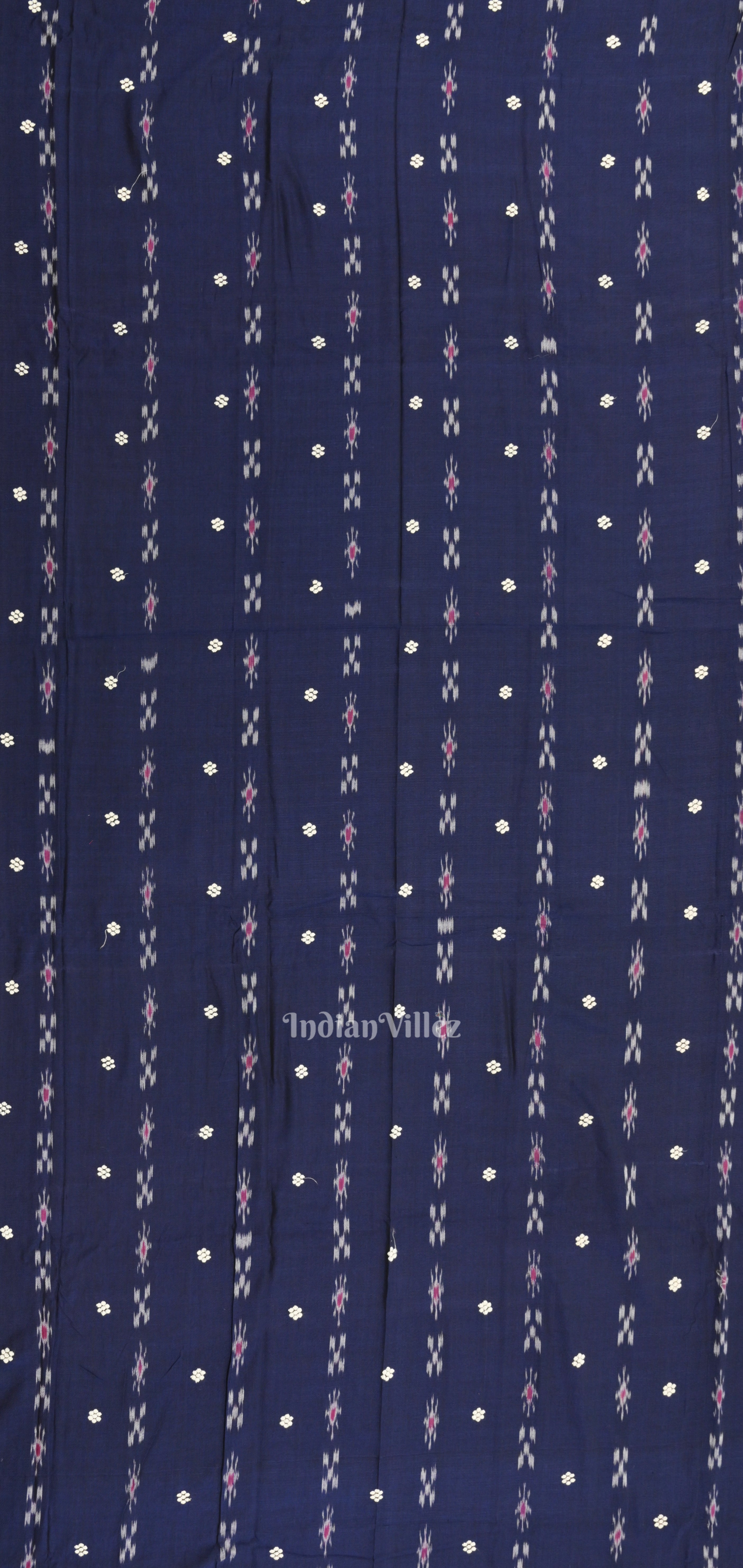 IndianVillèz Blue Red Pasapali Bandha Sambalpuri Cotton Dress set & Dupatta - view 3
