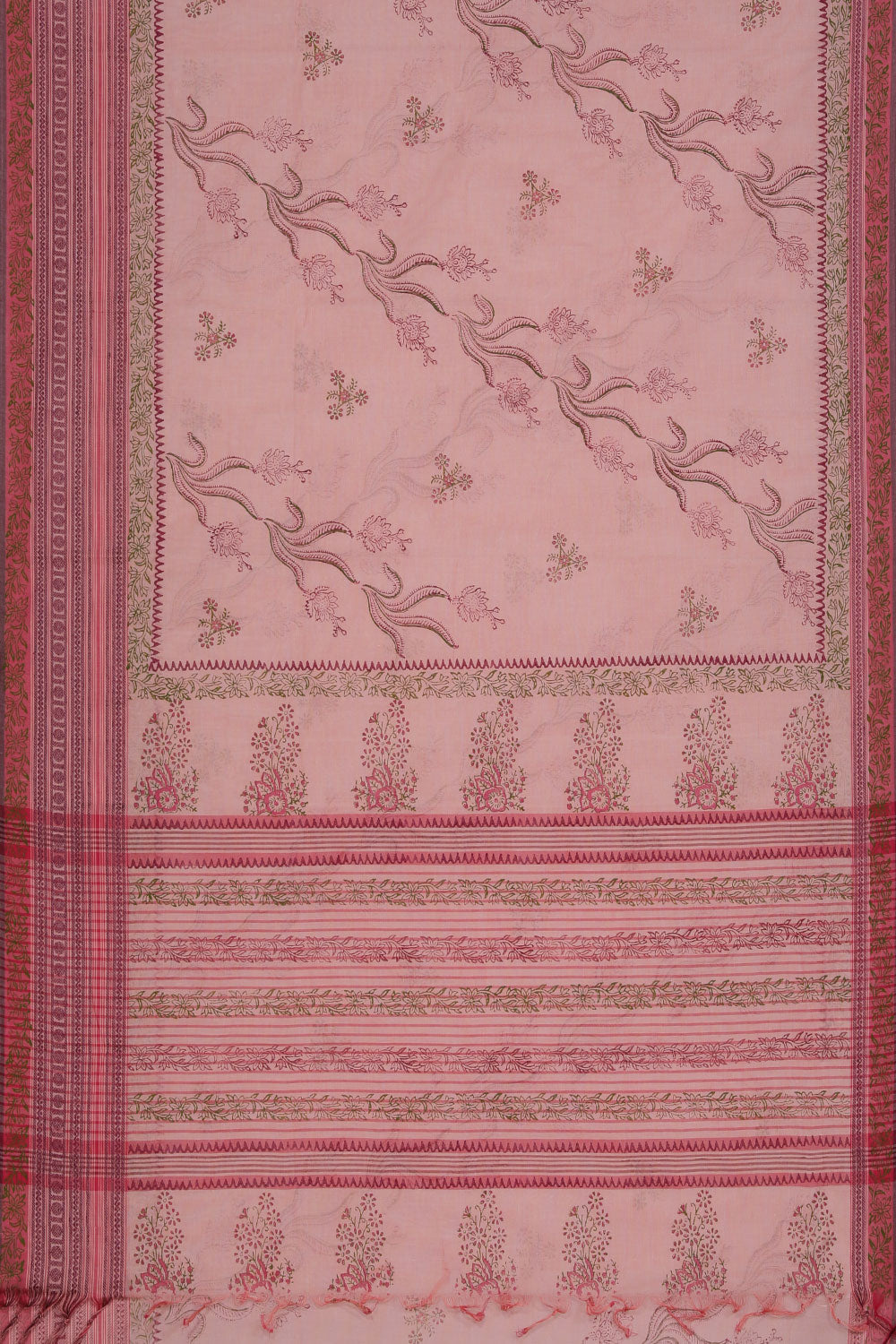 Kalanjali Ethnics Hand block printed cotton saree - view 4