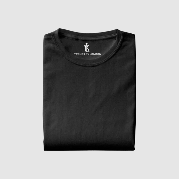 BlackTree Half Sleeves 180 GSM T-Shirts for Men Cotton (Black)