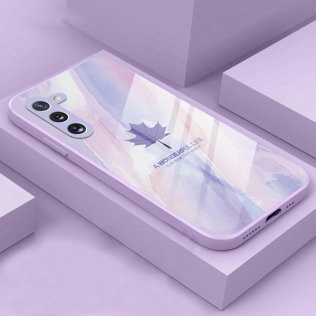 Samsung Galaxy A Series Watercolor Mapple Leaf Glass Case - view 3
