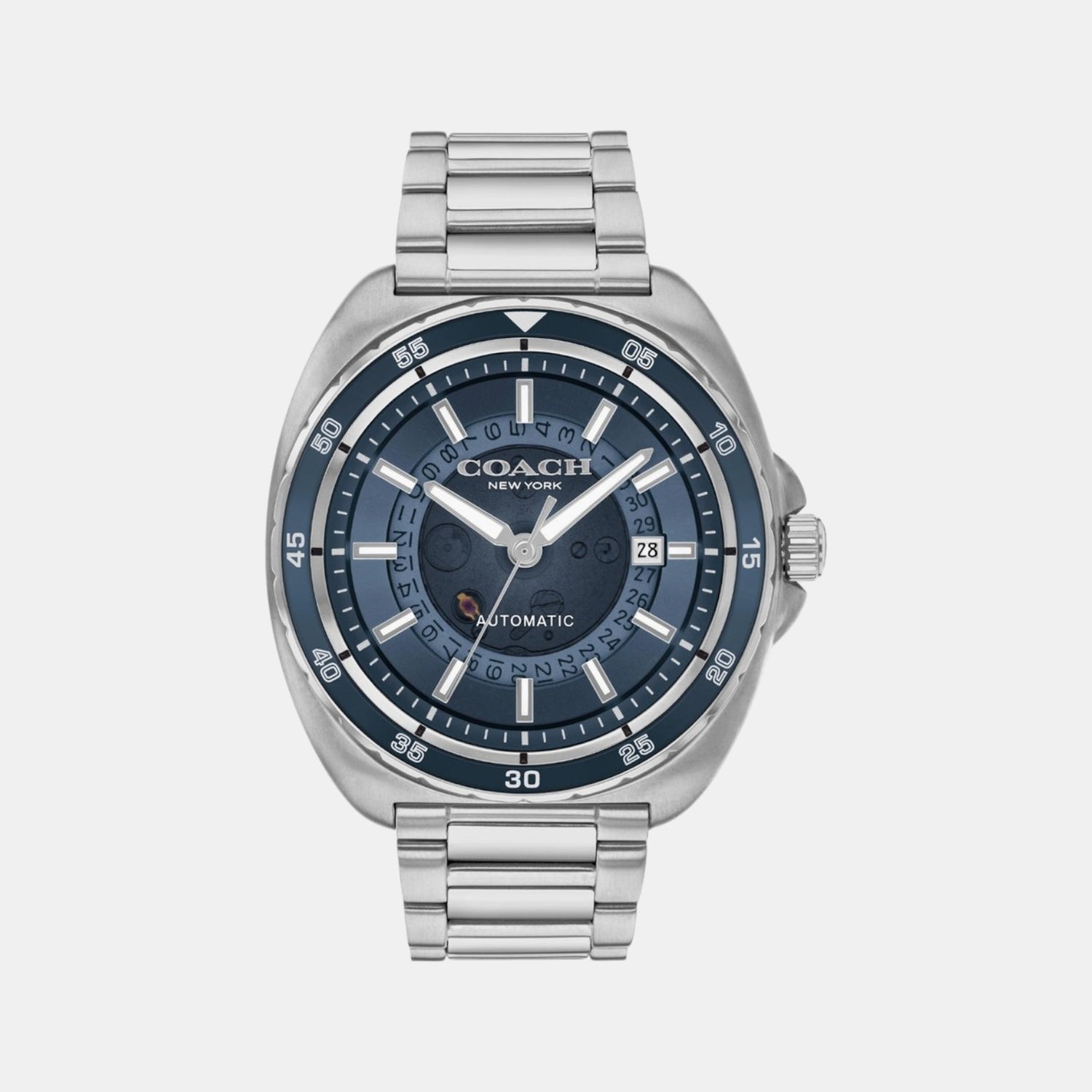 Coach Charter Men Automatic Blue Dial Analog Stainless Steel Watch 14602711