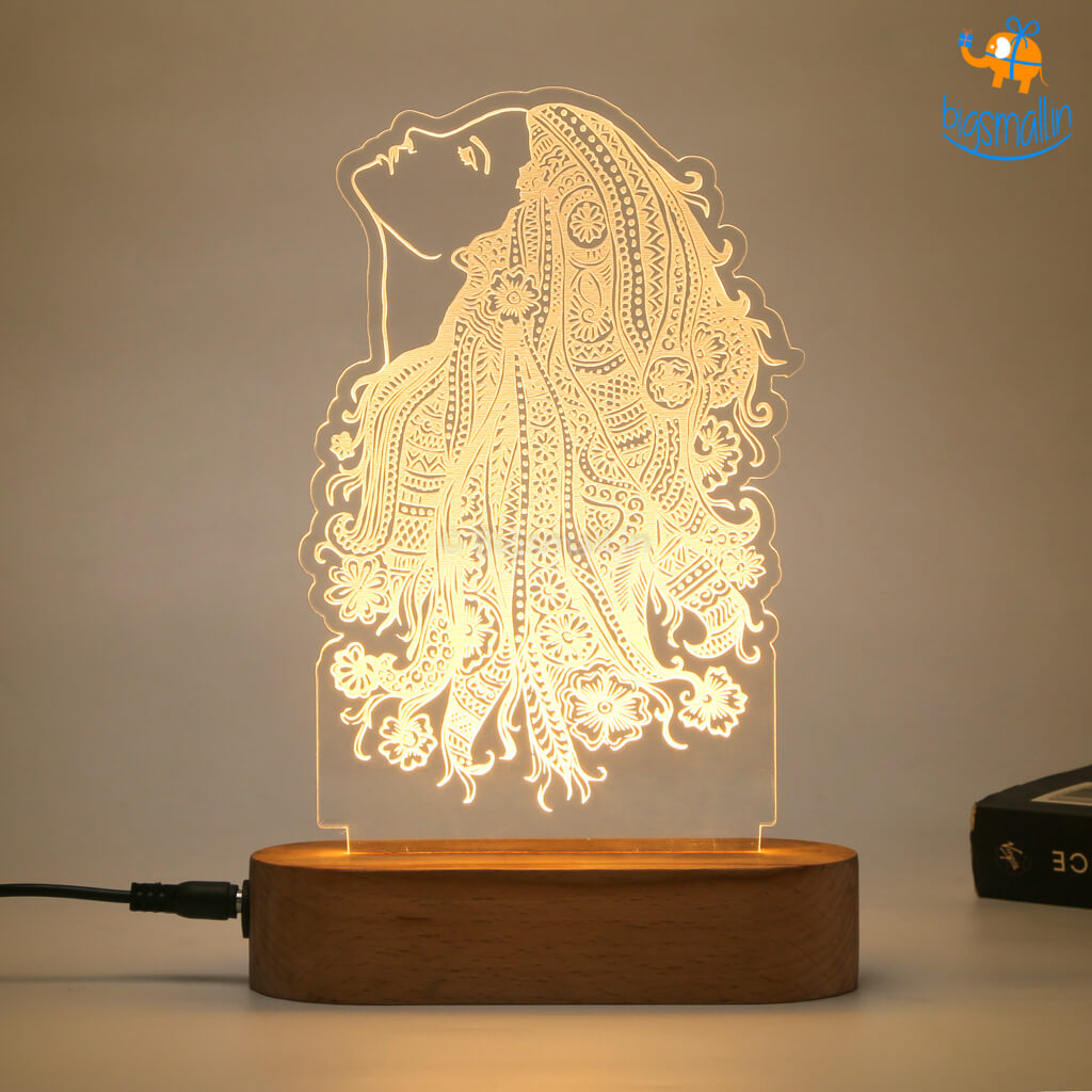 India Vibes Girl Portrait Hologram Lamp - view 3