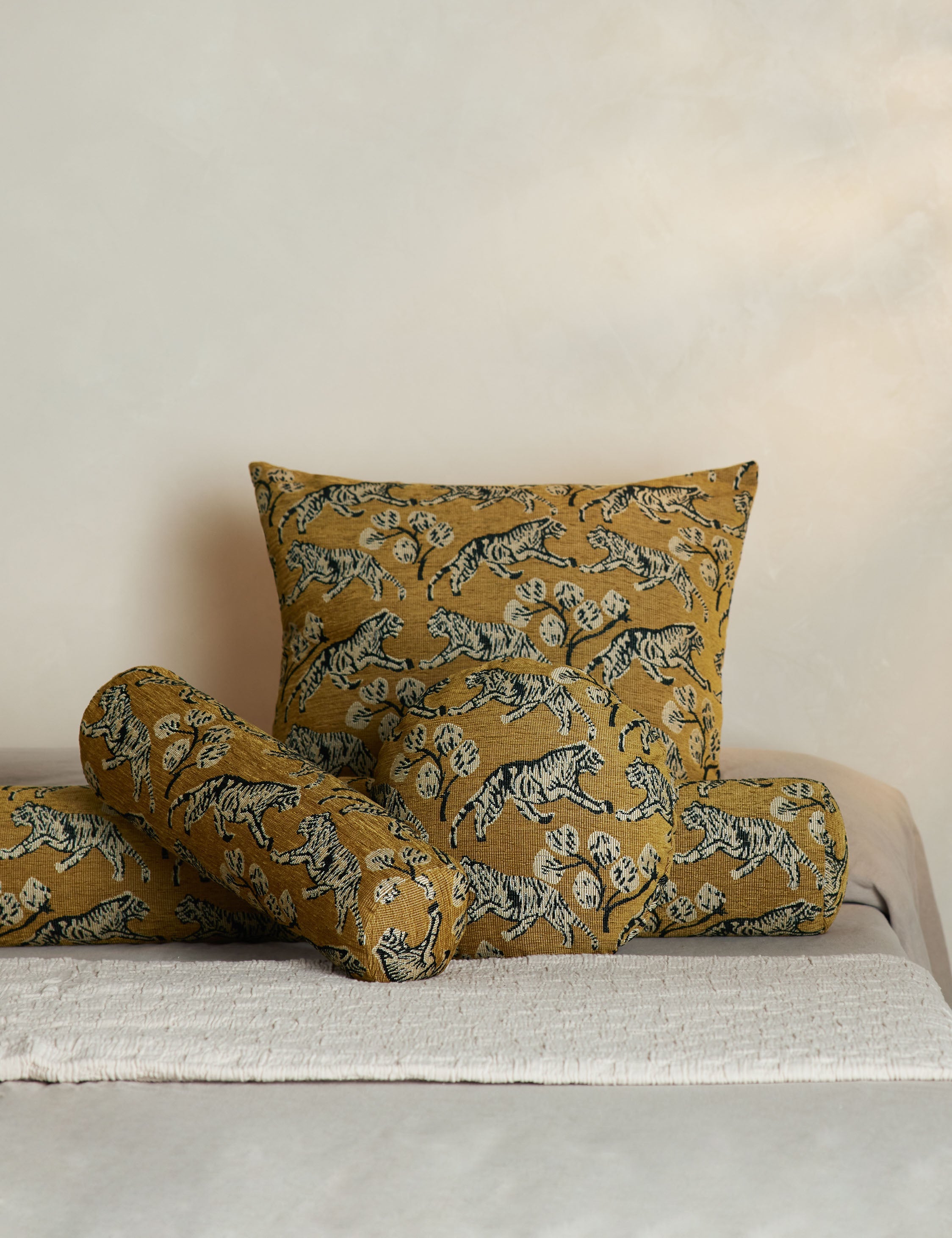 Lulu and Georgia Tiger Jacquard Bolster Pillow by Sarah Sherman Samuel - view 8