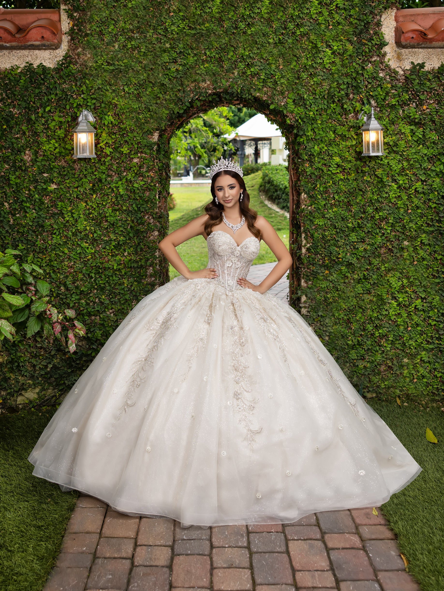 House of Wu Fiesta Gowns Applique Strapless Ball Gown by LizLuo Fiesta 56532