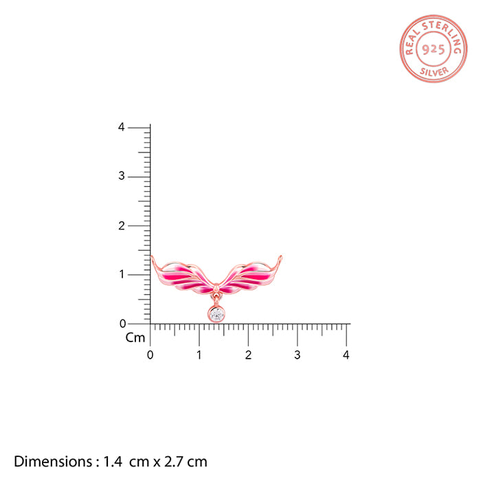 GIVA Jewellery Rose Gold Fluffed Wing Necklace - view 5