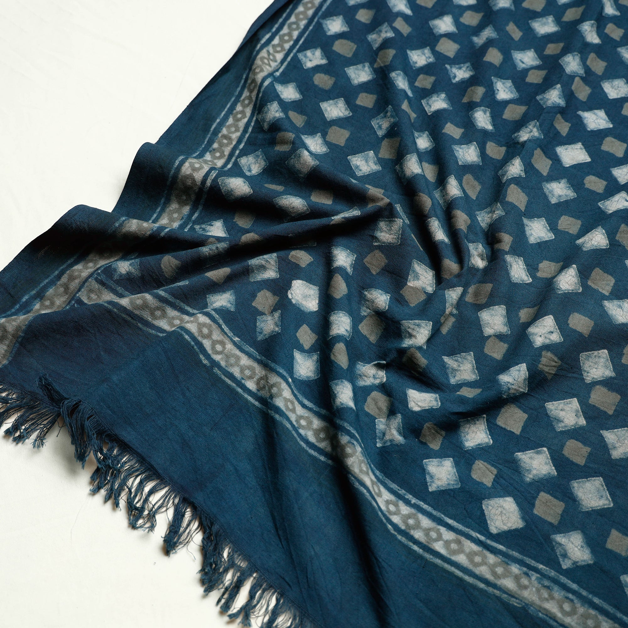 SOUTH KARGHA Blue - Akola Block Printed Pure Handloom Cotton Towel - view 2