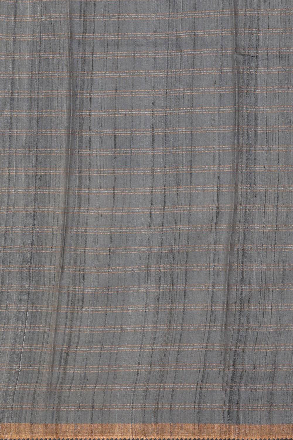 Kalanjali Dark Red Tussar Silk Saree – Women's - view 4