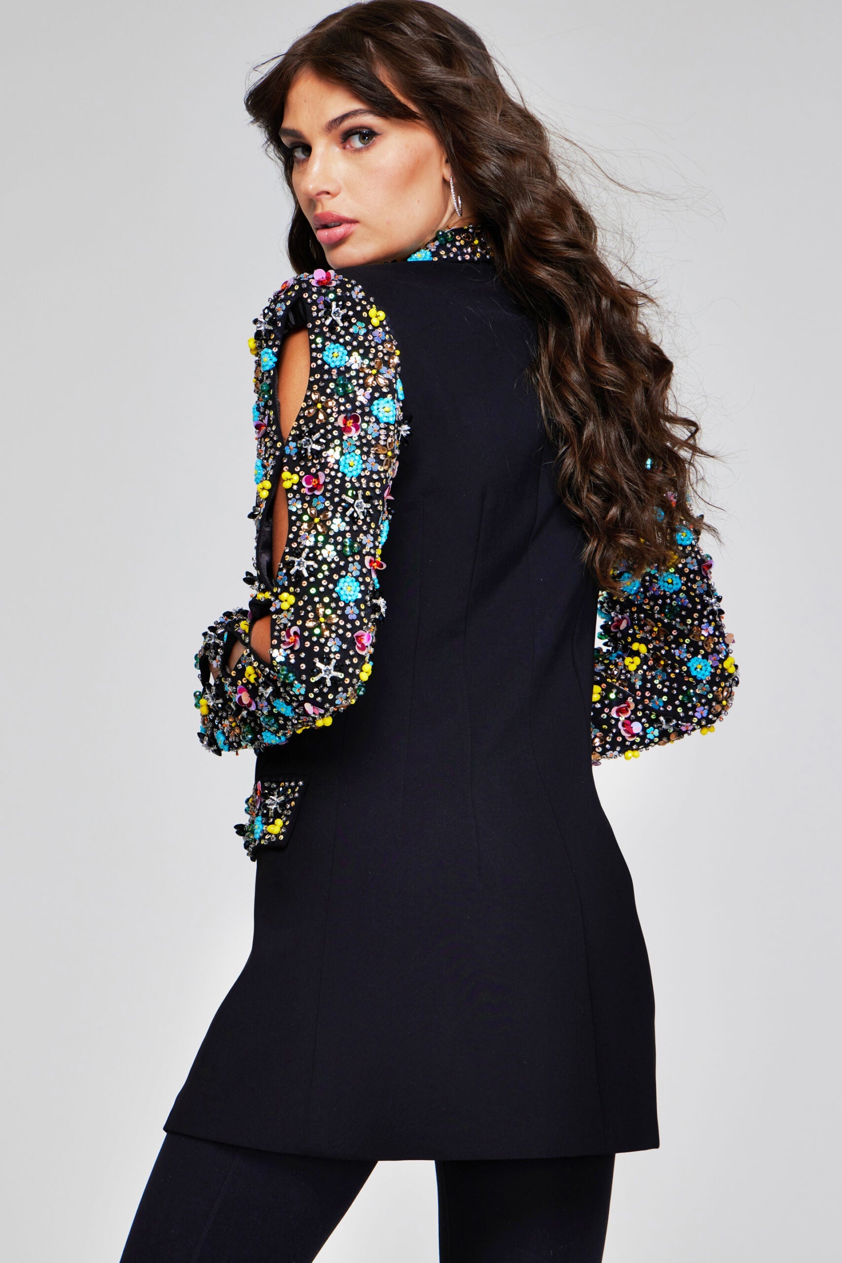 Jovani 26304 Long Sleeve Formal Blazer Pant Suit - view 2