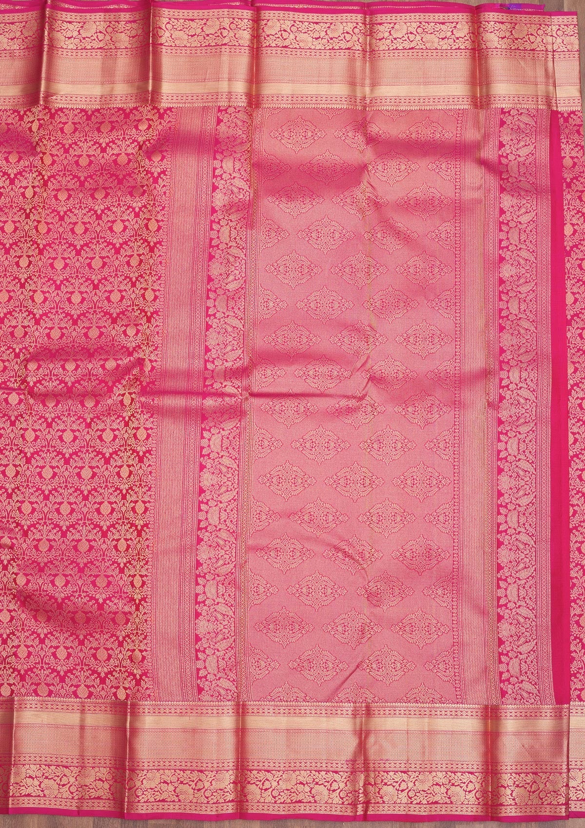 Koskii Magenta Pink Zariwork Pure Silk Saree – Women's - view 5