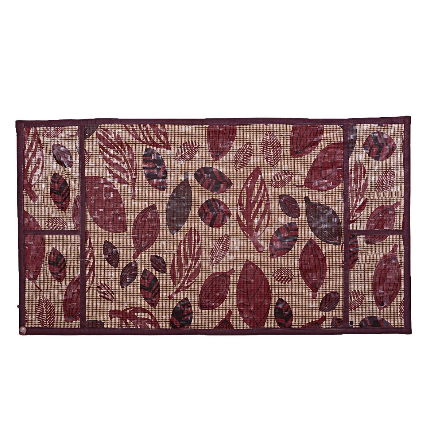 Kuber Industries Leaf Design PVC Microwave Oven Top Cover 30 Liter with Utility 4 Pockets (Gold) - CTKTC040718 - view 3