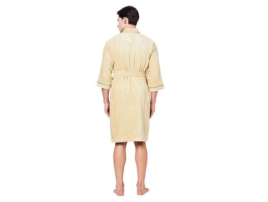 Spaces India Dark Green/Teal-Dark Blue 1 Piece 100% Cotton Bath Robe - Exotica By Spaces-1054801 - view 2