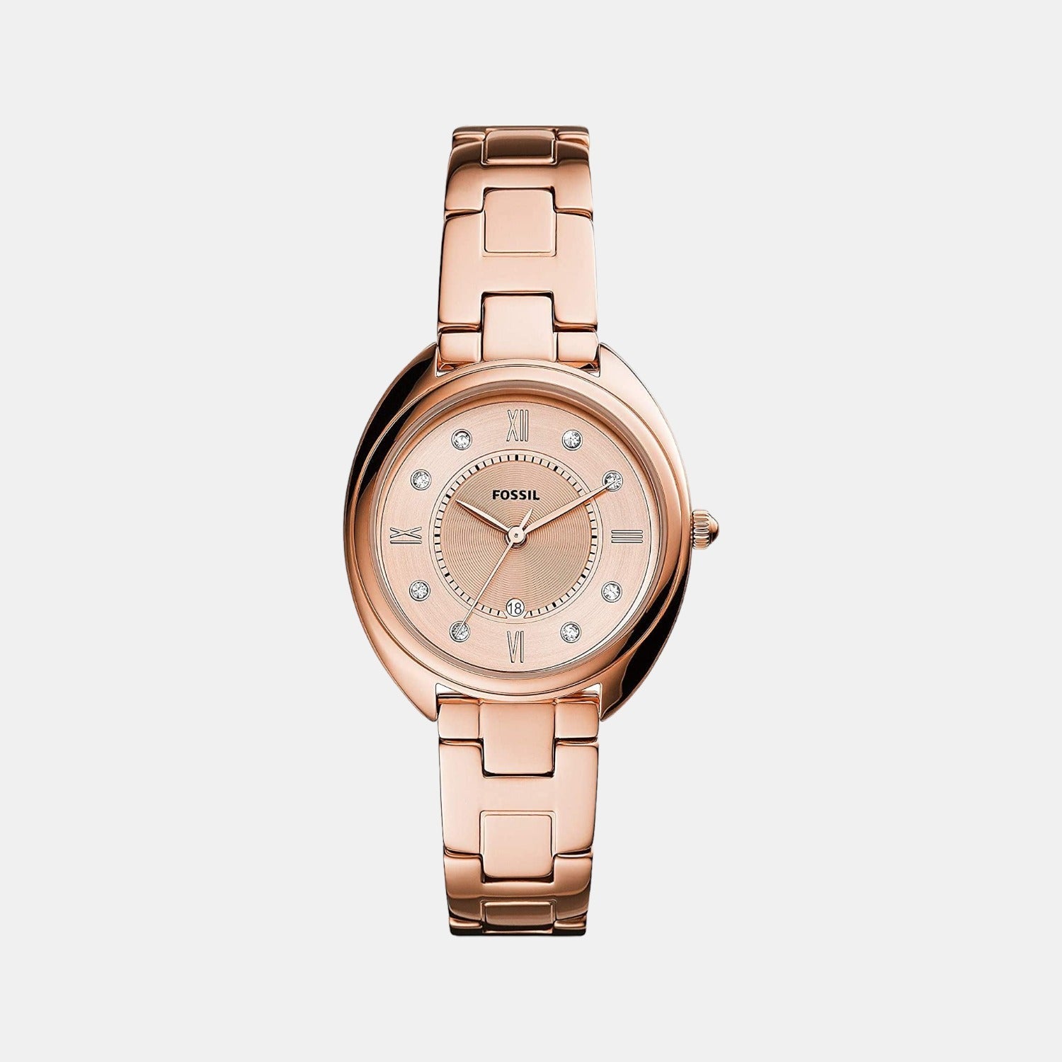 Fossil Gabby Women Quartz Rose Gold Dial Analog Stainless Steel Watch ES5070