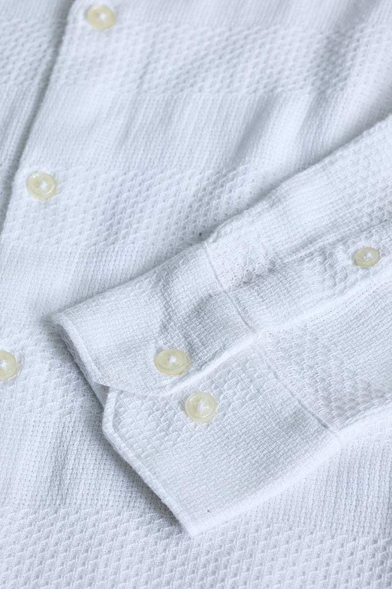 SNITCH White Textured Slim Fit Shirt - view 9