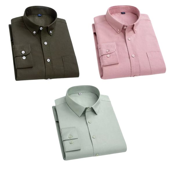BlackTree Combo of 3 Cotton Shirt for Man ( Mehandi,Pink and Pista )