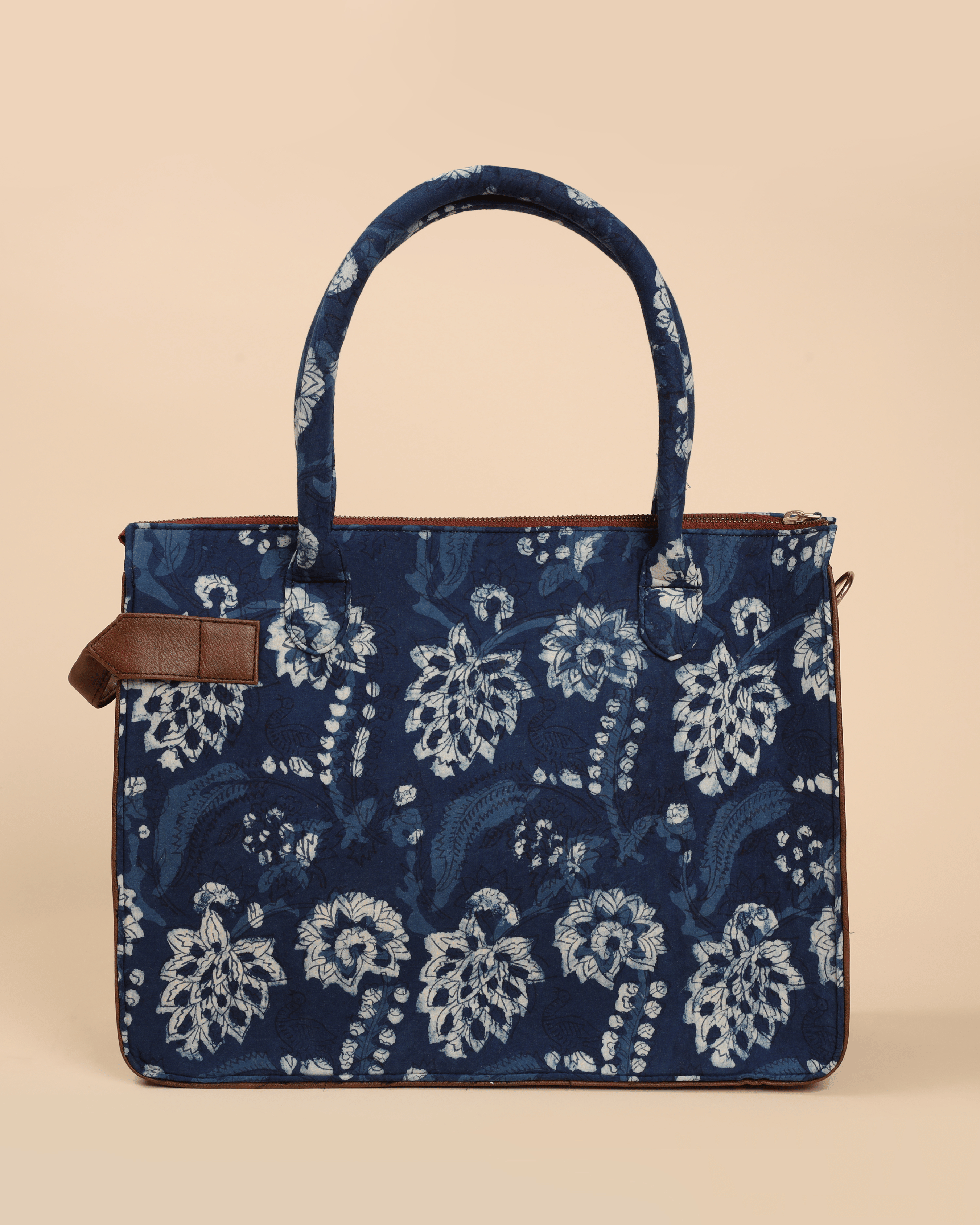 Aachho Tidal Blue Handblock Shoulder Bag - view 3