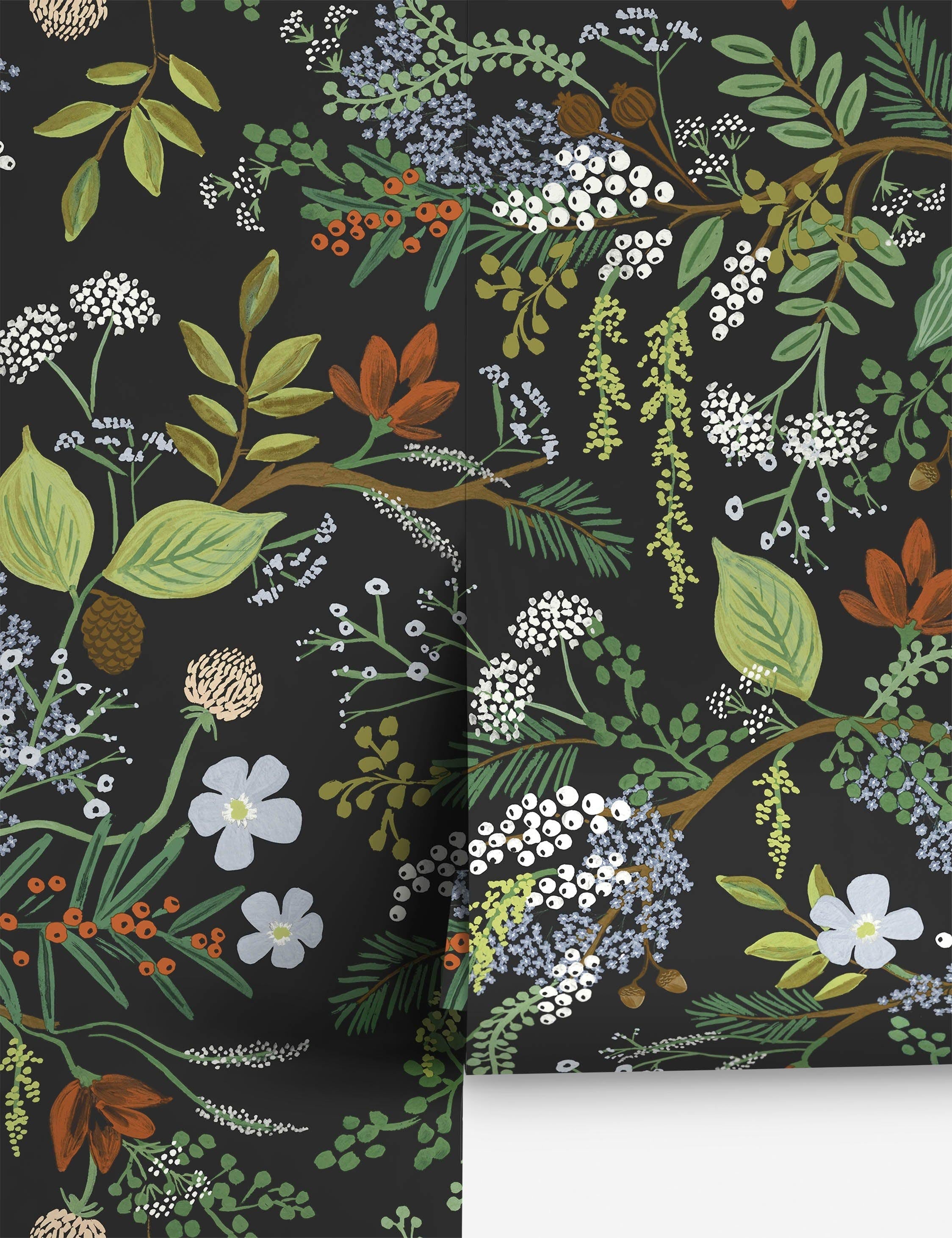 Lulu and Georgia Juniper Forest Premium Peel + Stick Wallpaper by Rifle Paper Co. - view 2