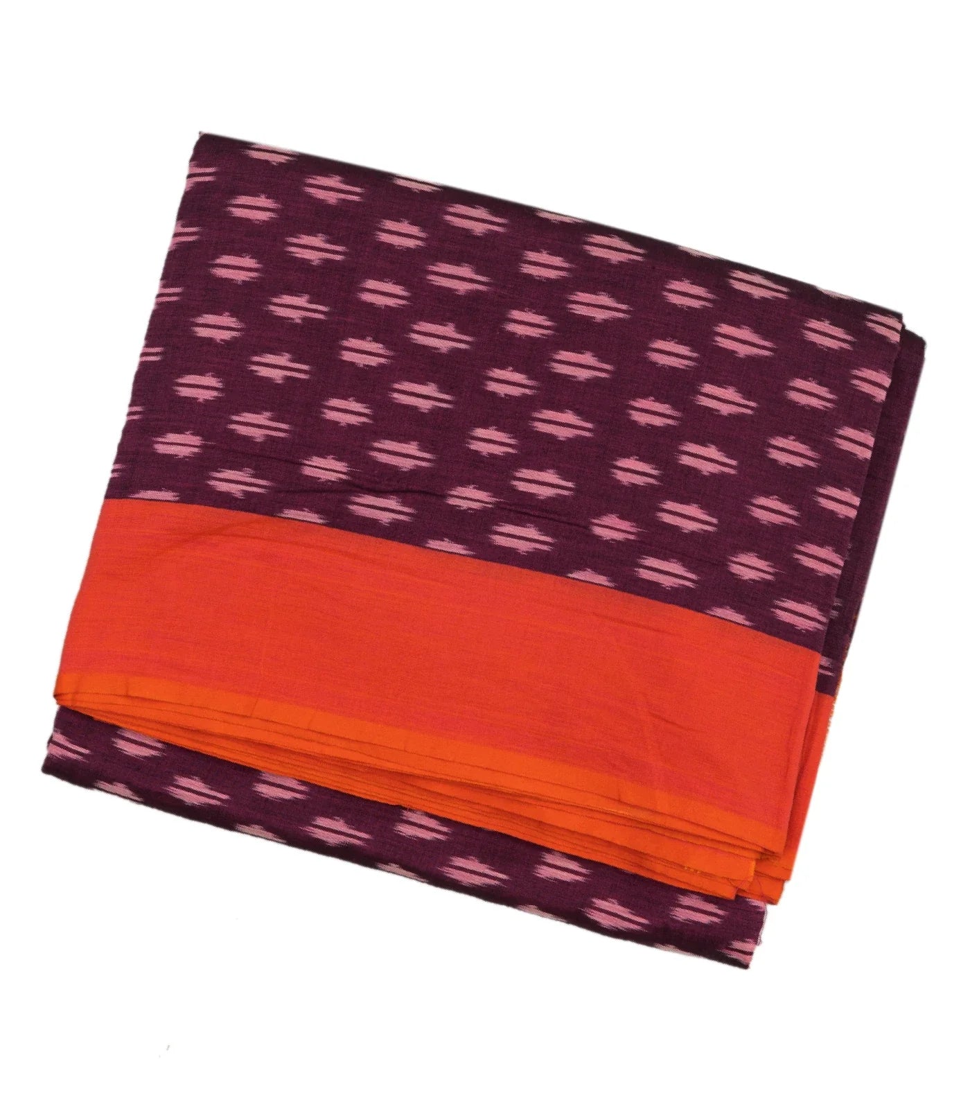 RmKV Mauve Handwoven Orissa Cotton Saree With Tie & Dye Floral Motifs