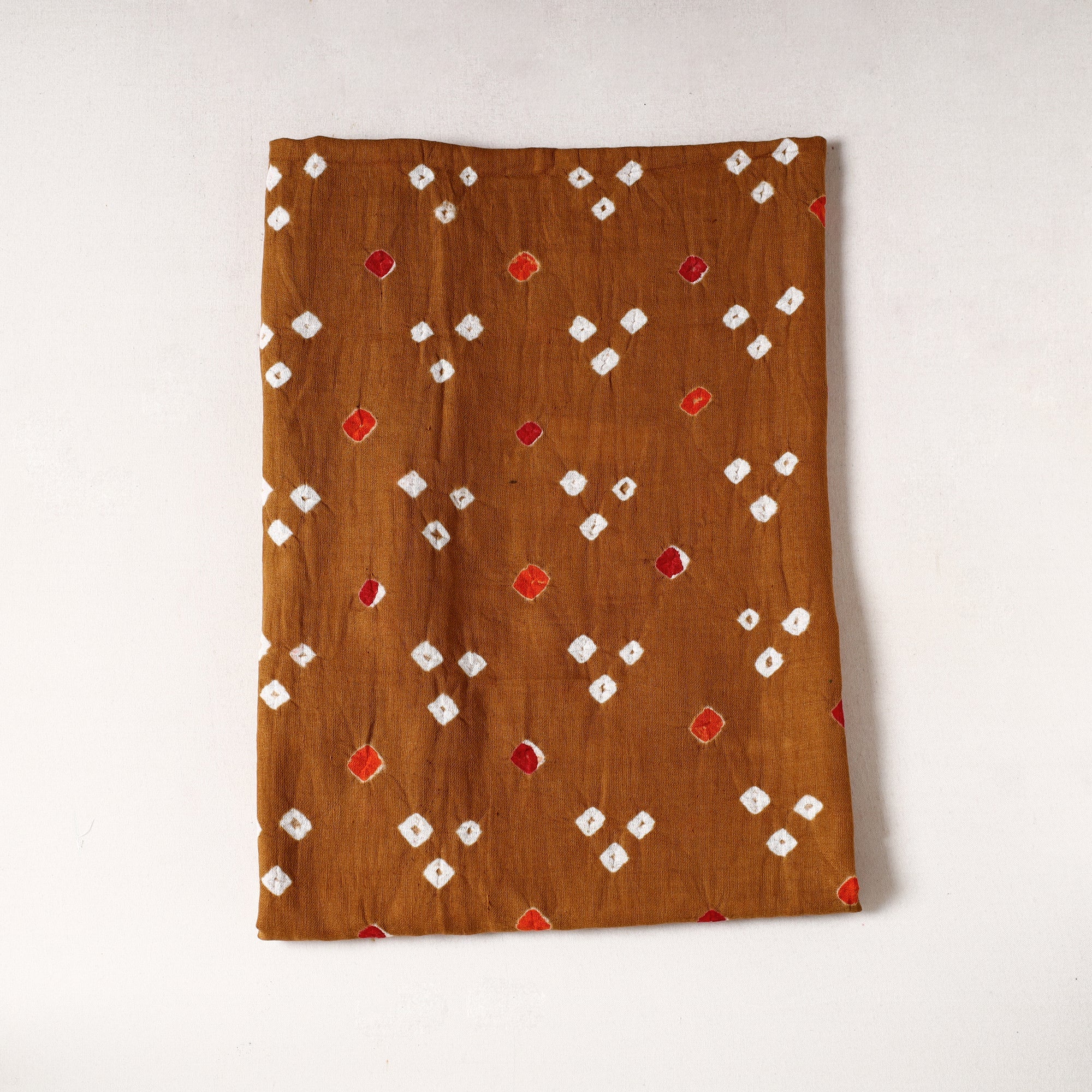 KACHCHH JI CHHAAP Brown - Kutch Bandhani Tie-Dye Cotton Precut Fabric (0.8 meter) 13