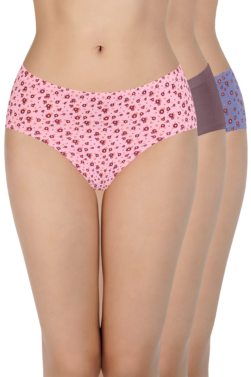 every de 100% Cotton Hipster Panty Pack (Pack of 3) - D018 - Multi