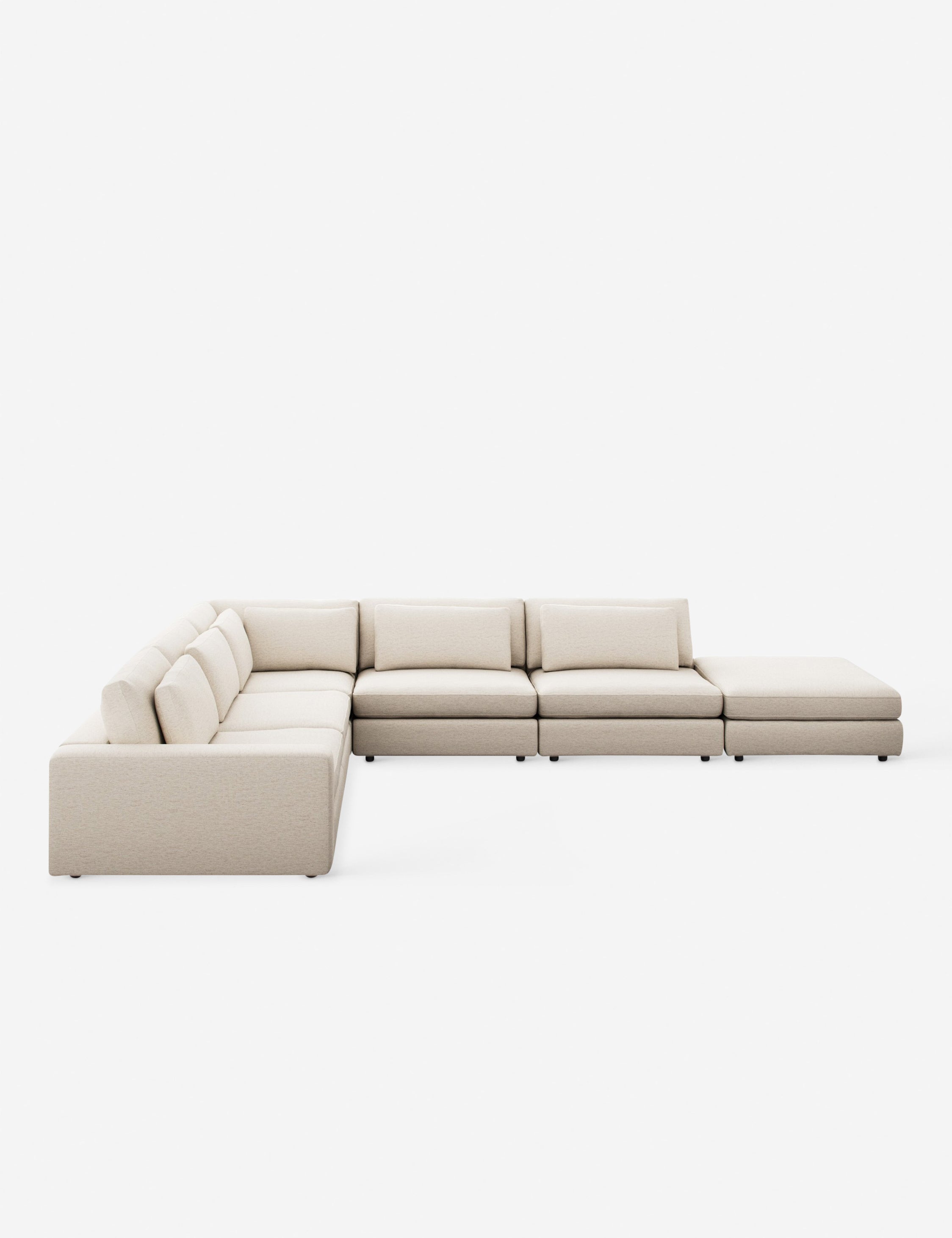 Lulu and Georgia Creswell 5-Piece Sectional Sofa with Ottoman