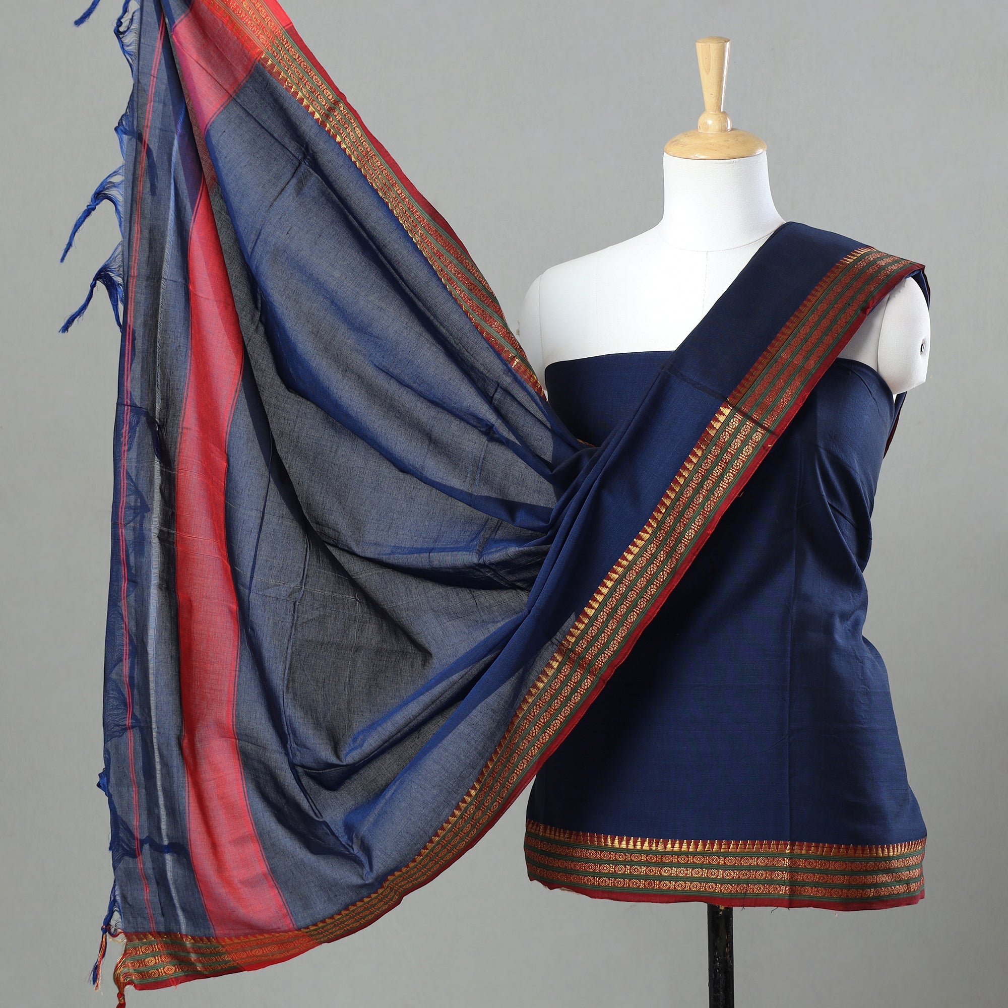 SOUTH KARGHA Brown - 3pc Dharwad Cotton Suit Material Set 28