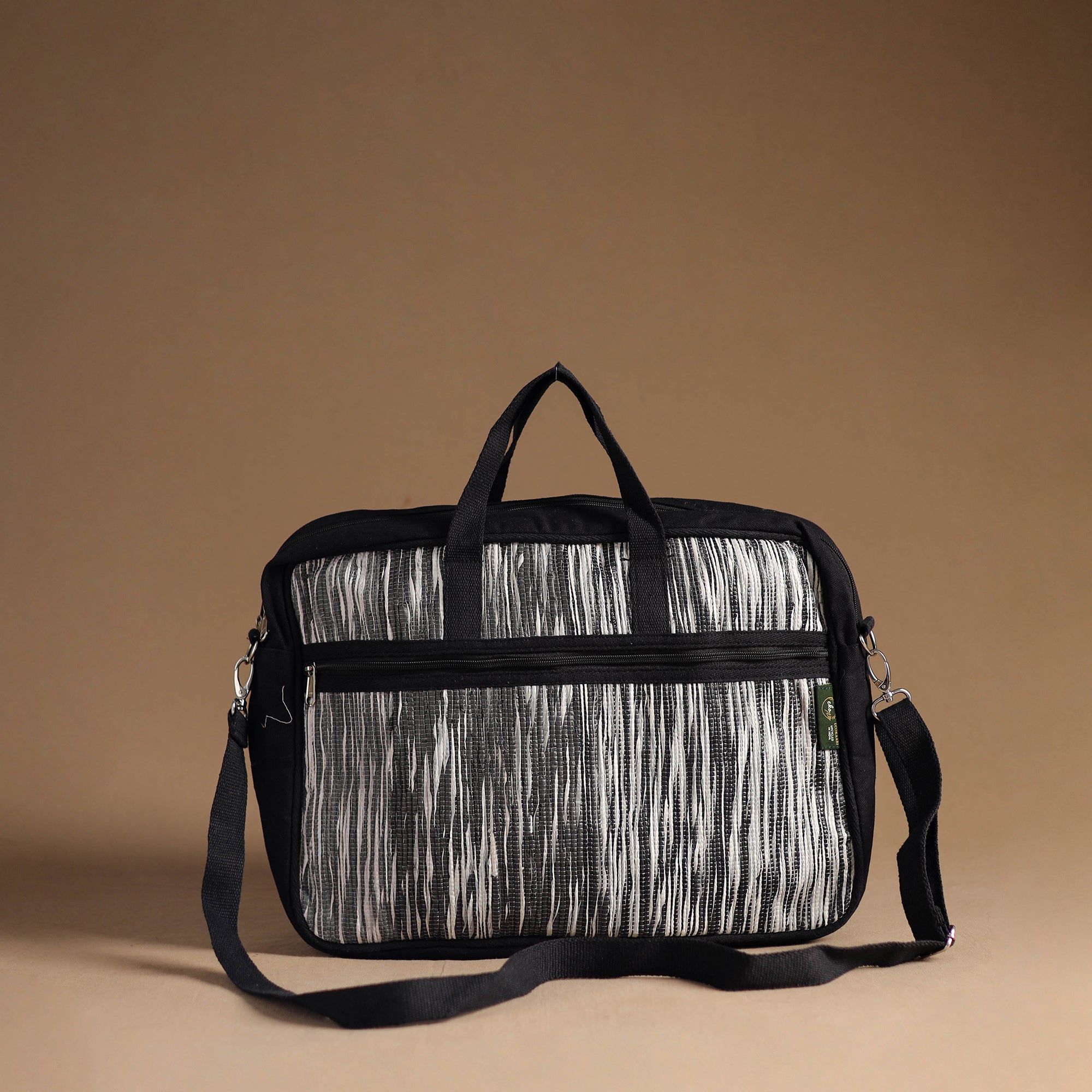 ECOKAARI Black - Handcrafted Upcycled Woven Laptop Bag 06 - view 3