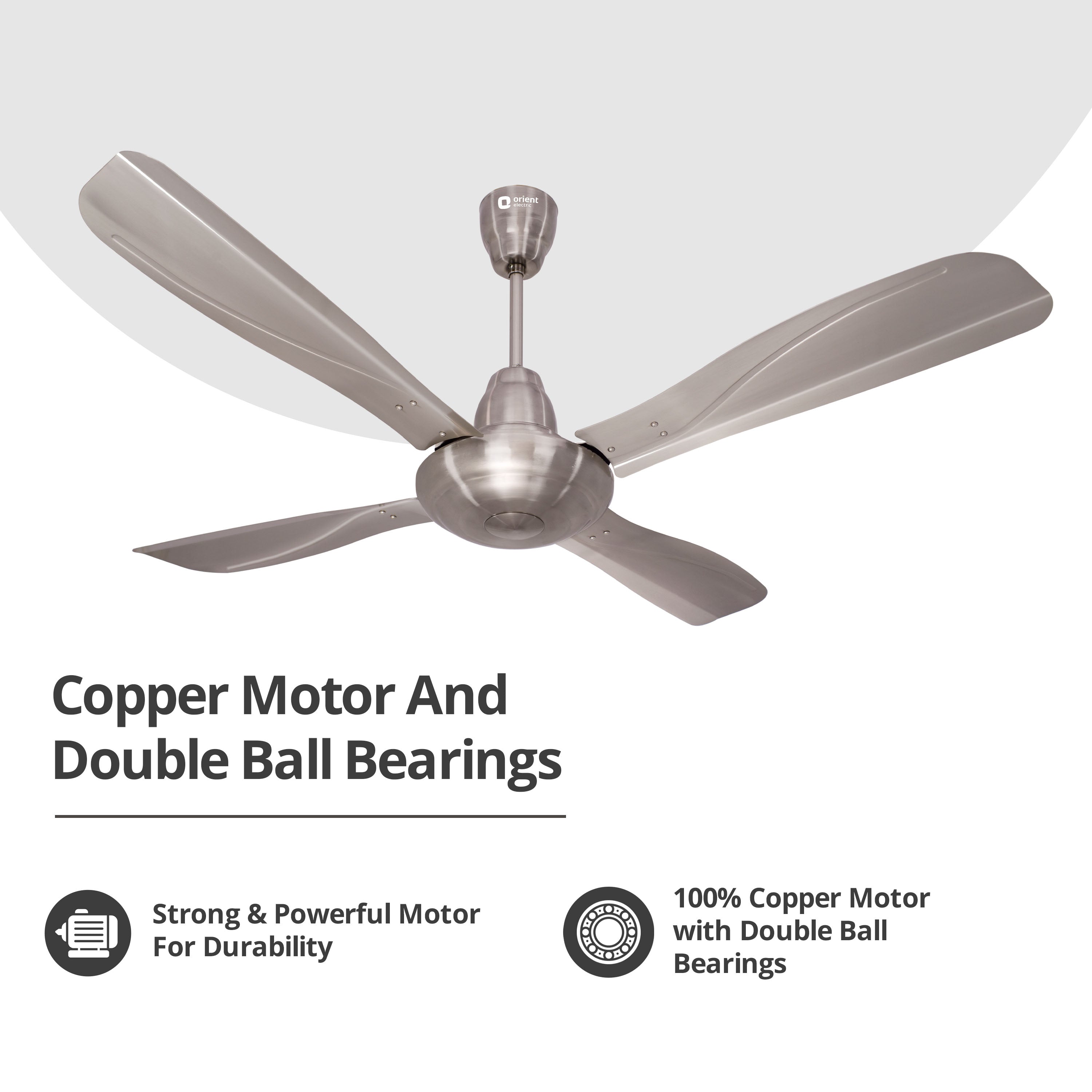 orientelectric Stallion 1320mm Wide Tipped and Electroplated Finish Blades Ceiling Fan - view 15