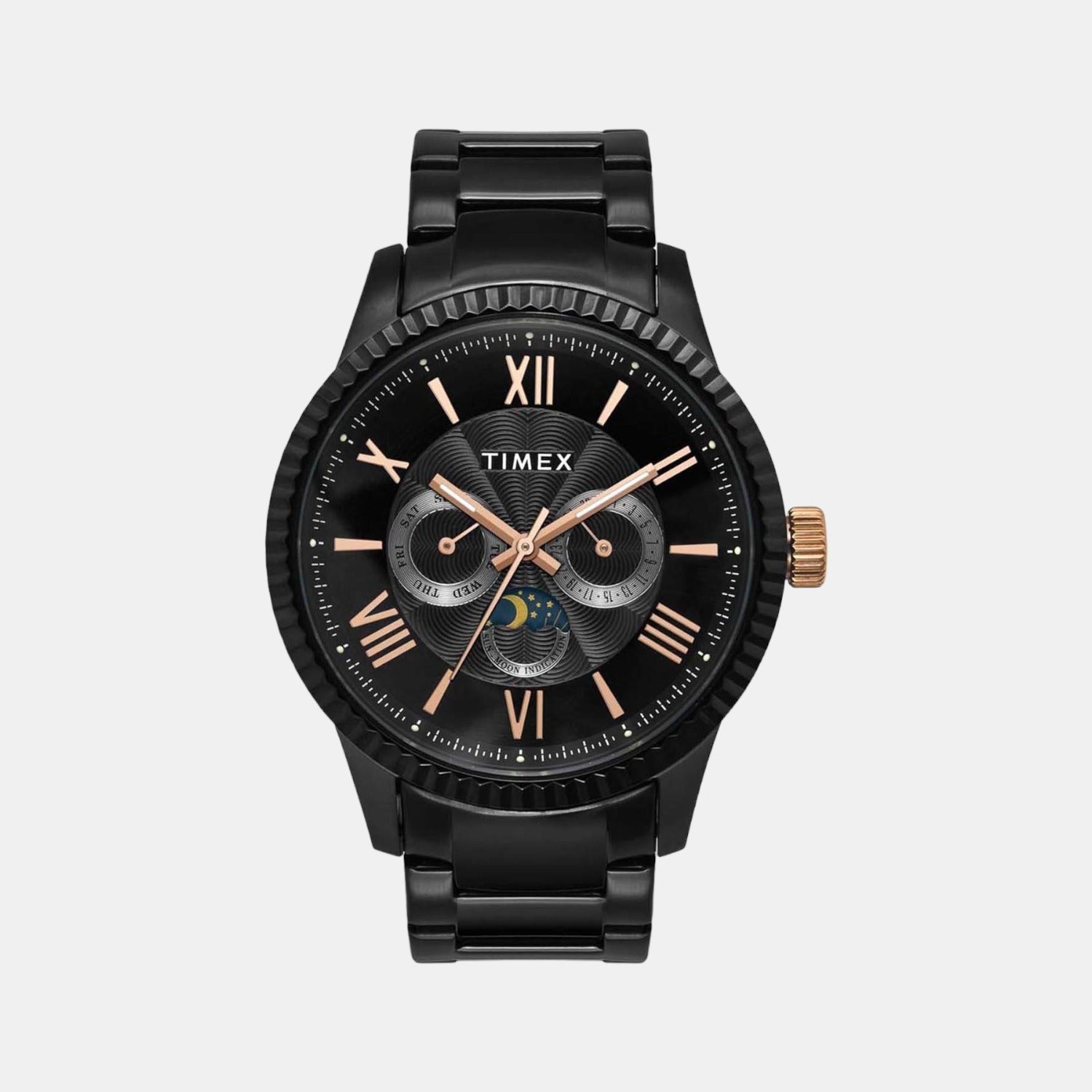 Timex E Class Men Quartz Black Dial Chronograph Stainless Steel Watch TWEG15111