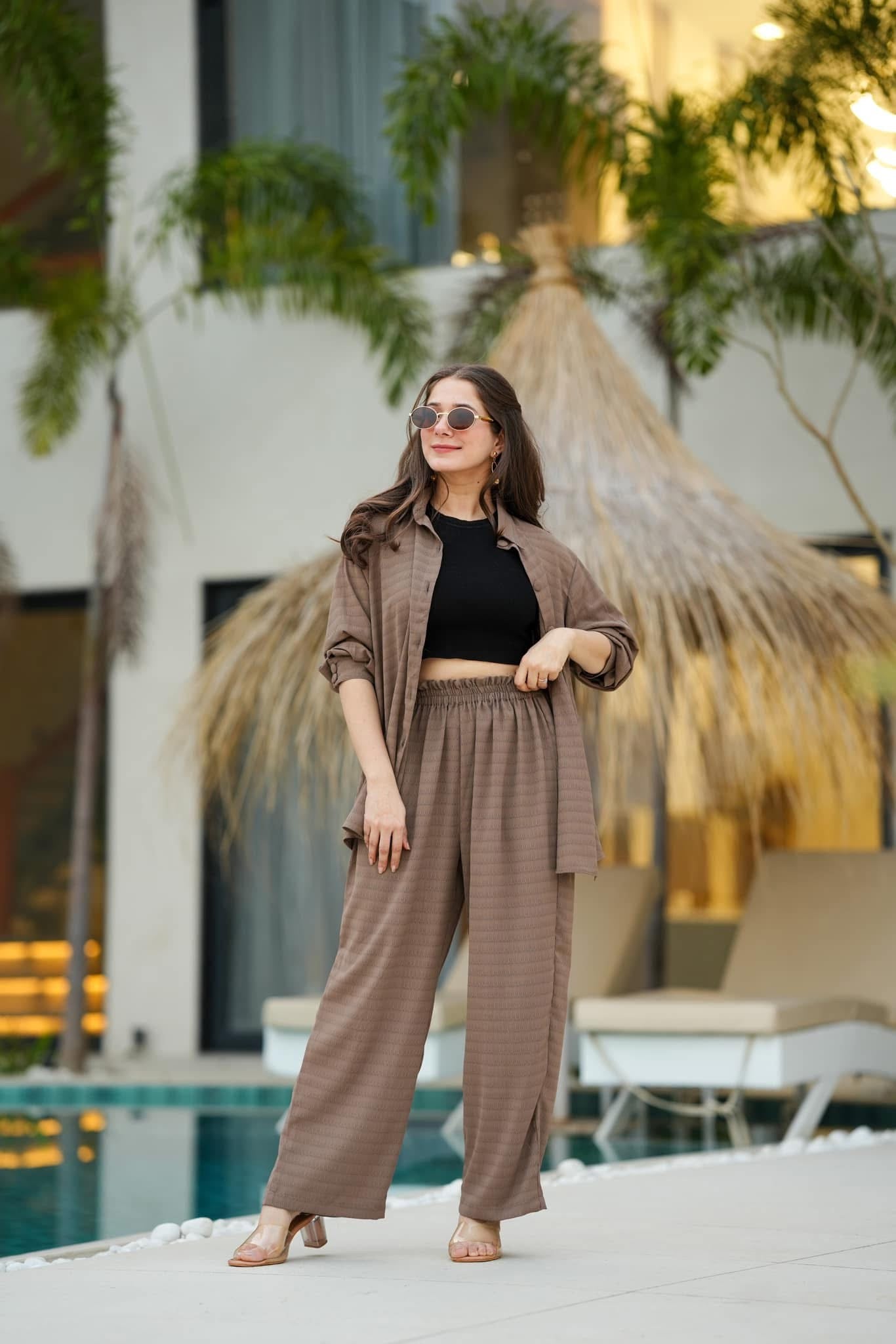 Idaho-o zendra brown co-ord set - view 5