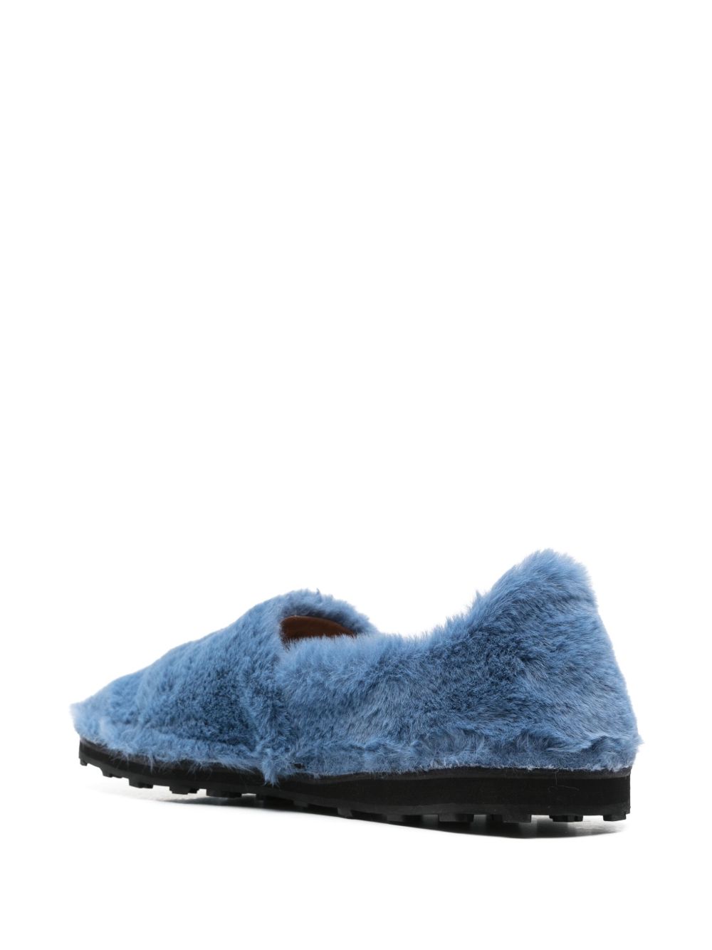 Marni Blue Faux Fur Slip-On Loafers - view 3