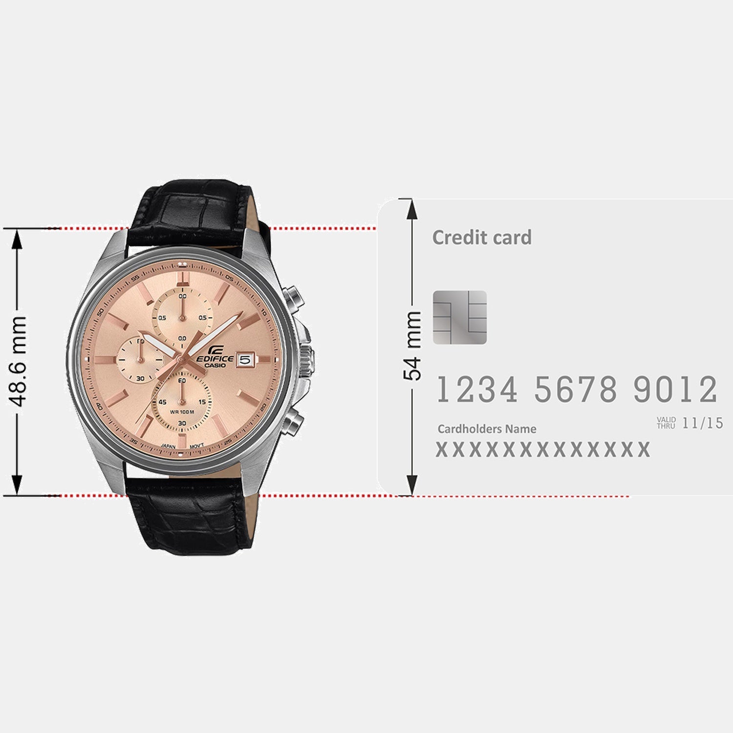 Casio Edifice Men Quartz Peach Dial Analog Stainless Steel Watch ED664 - view 8