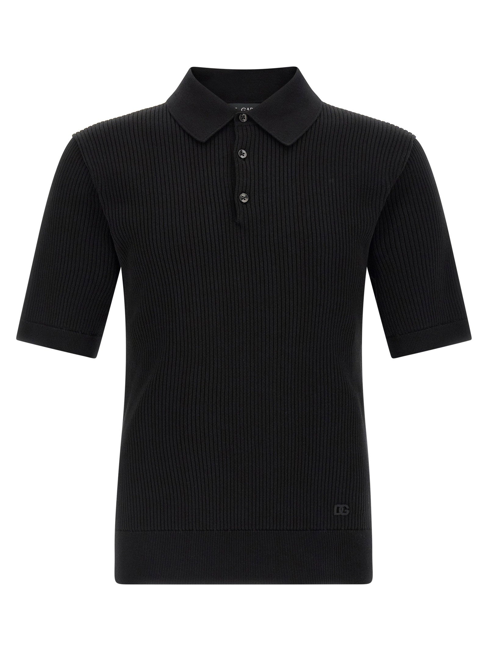 Dolce & Gabbana Micro-ribbed Polo Shirt – 100% cotton