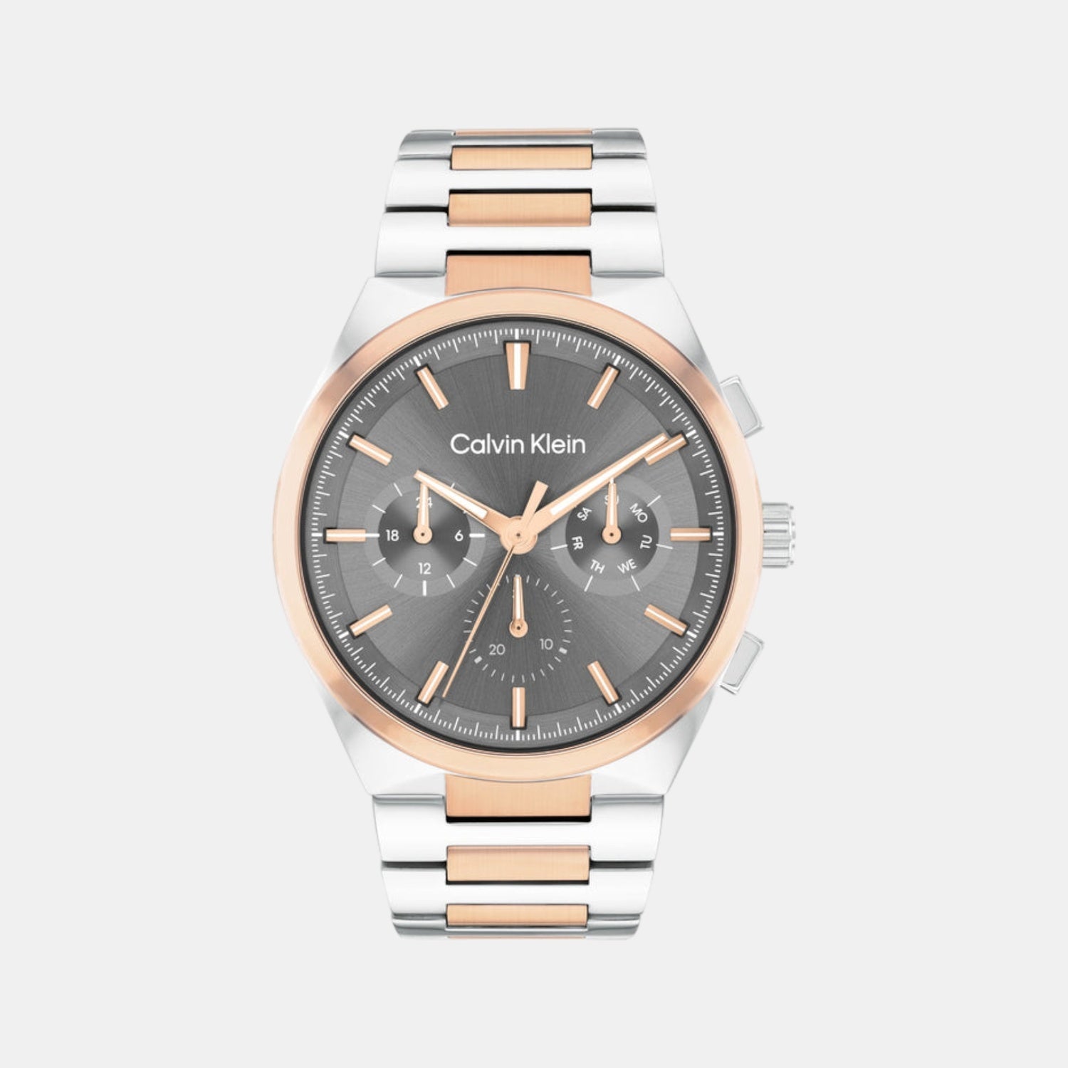 Calvin Klein Distinguish Men Quartz Gunmetal Dial Multi-Function Stainless Steel Watch 25200536