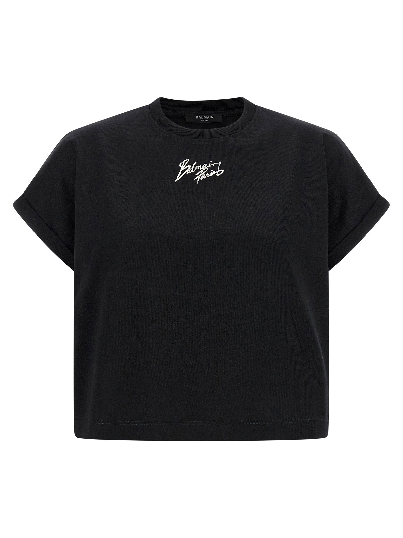 Balmain Cropped T-shirt – 100% cotton