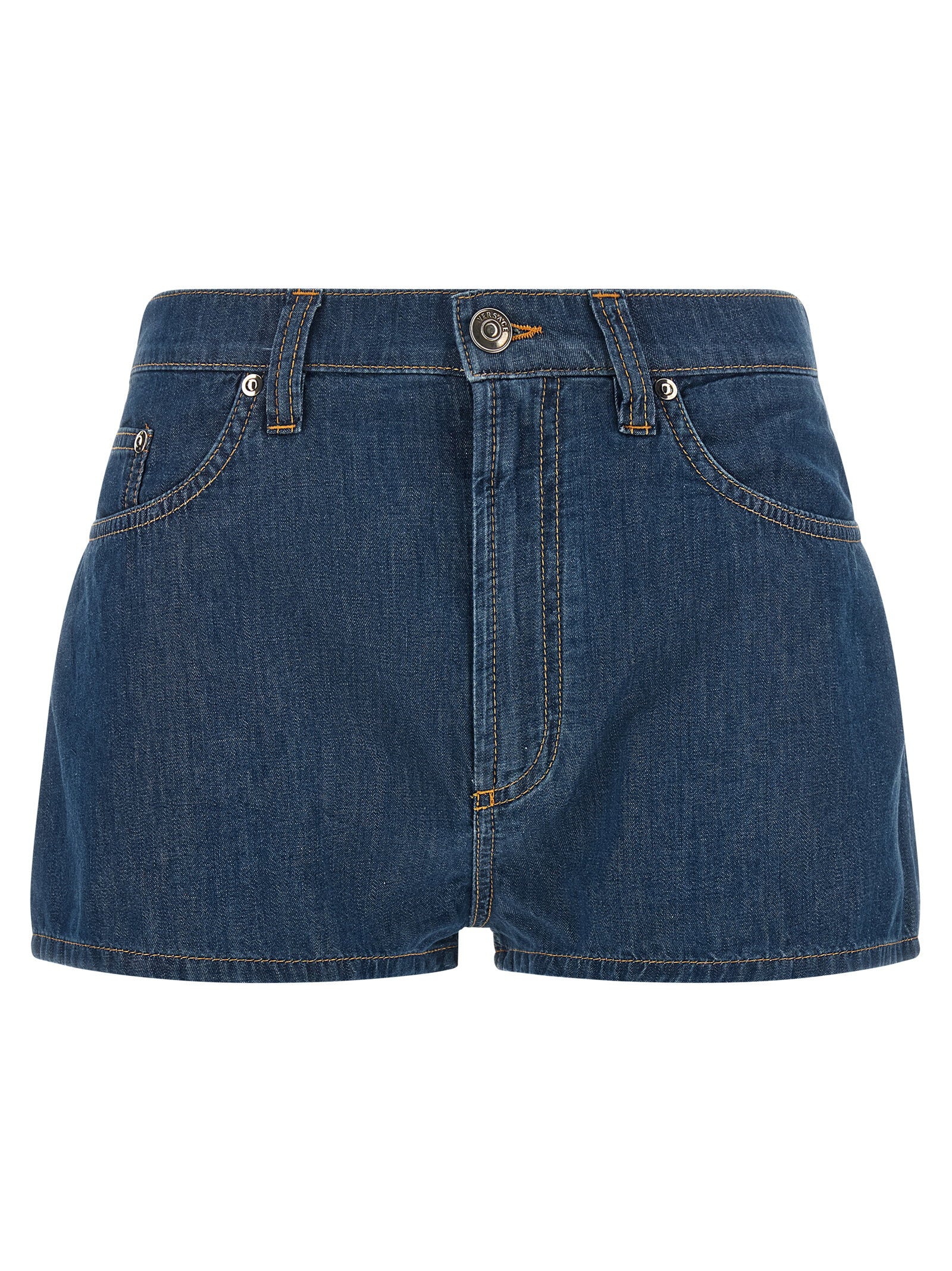 Versace Chambray Denim Shorts – 100% cotton