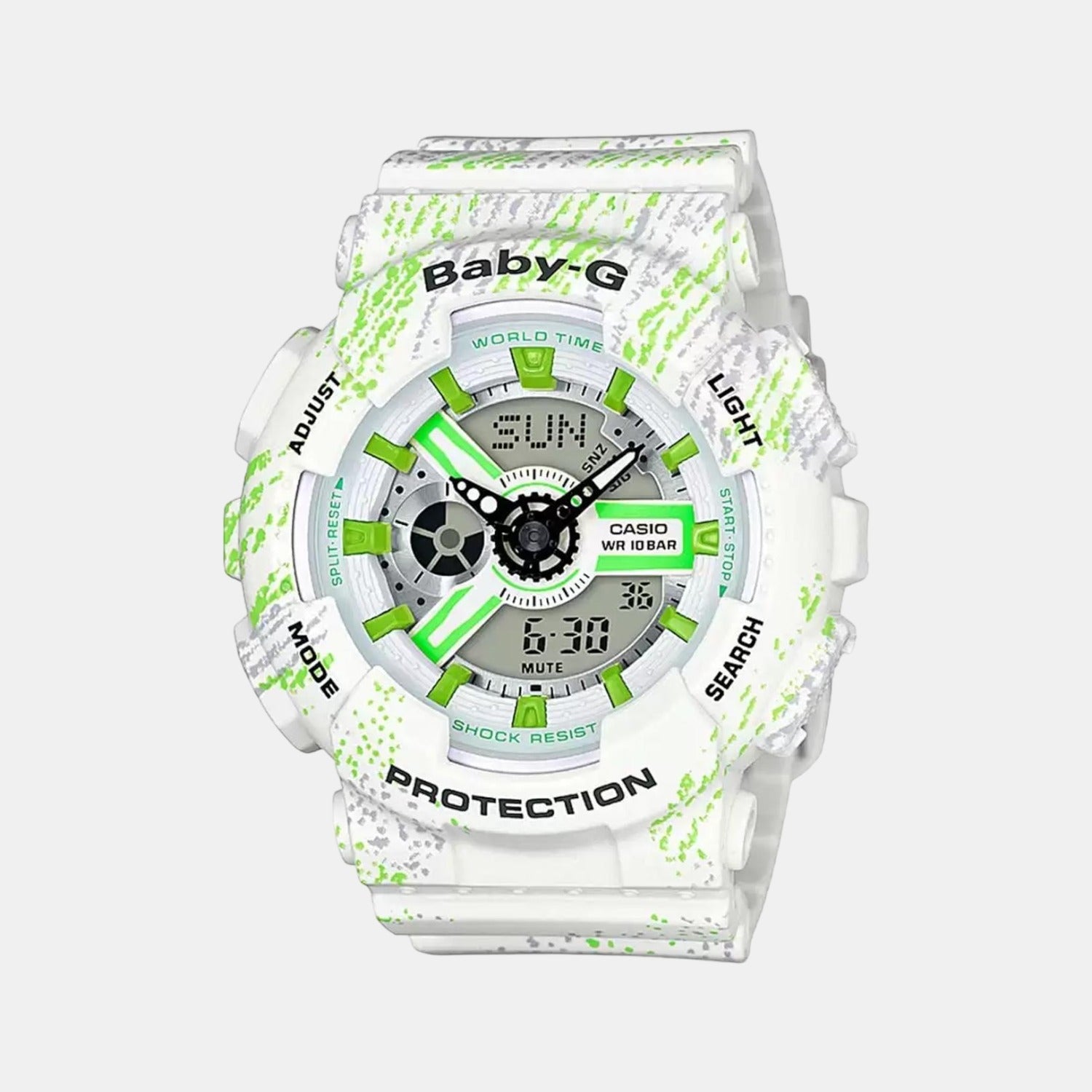 Casio Baby-G Women Quartz Two Tone Dial Analog-Digital Resin Watch BX073