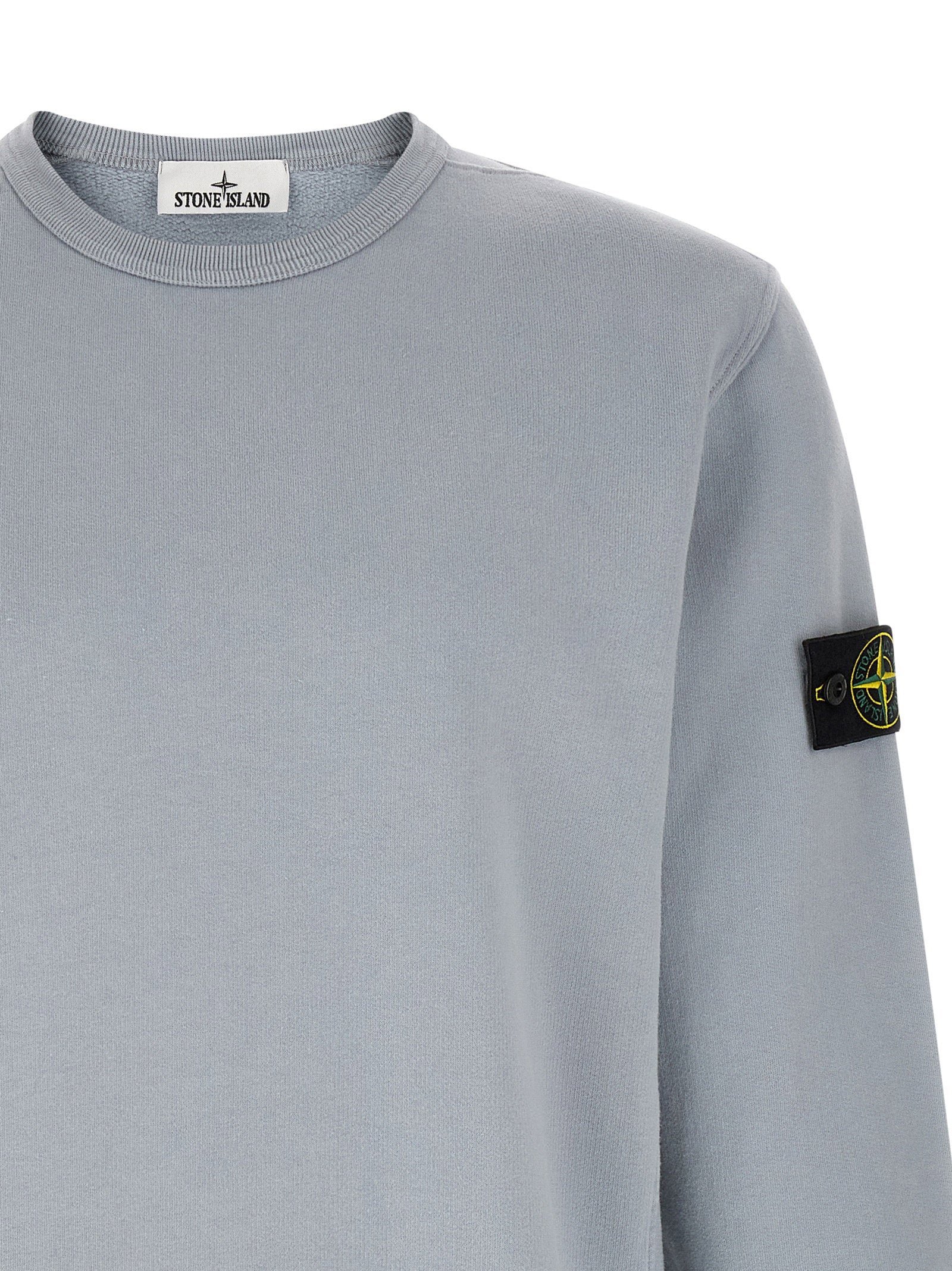 Badge Stone Island Sweatshirt – 98% cotton, 2% elastane - view 3